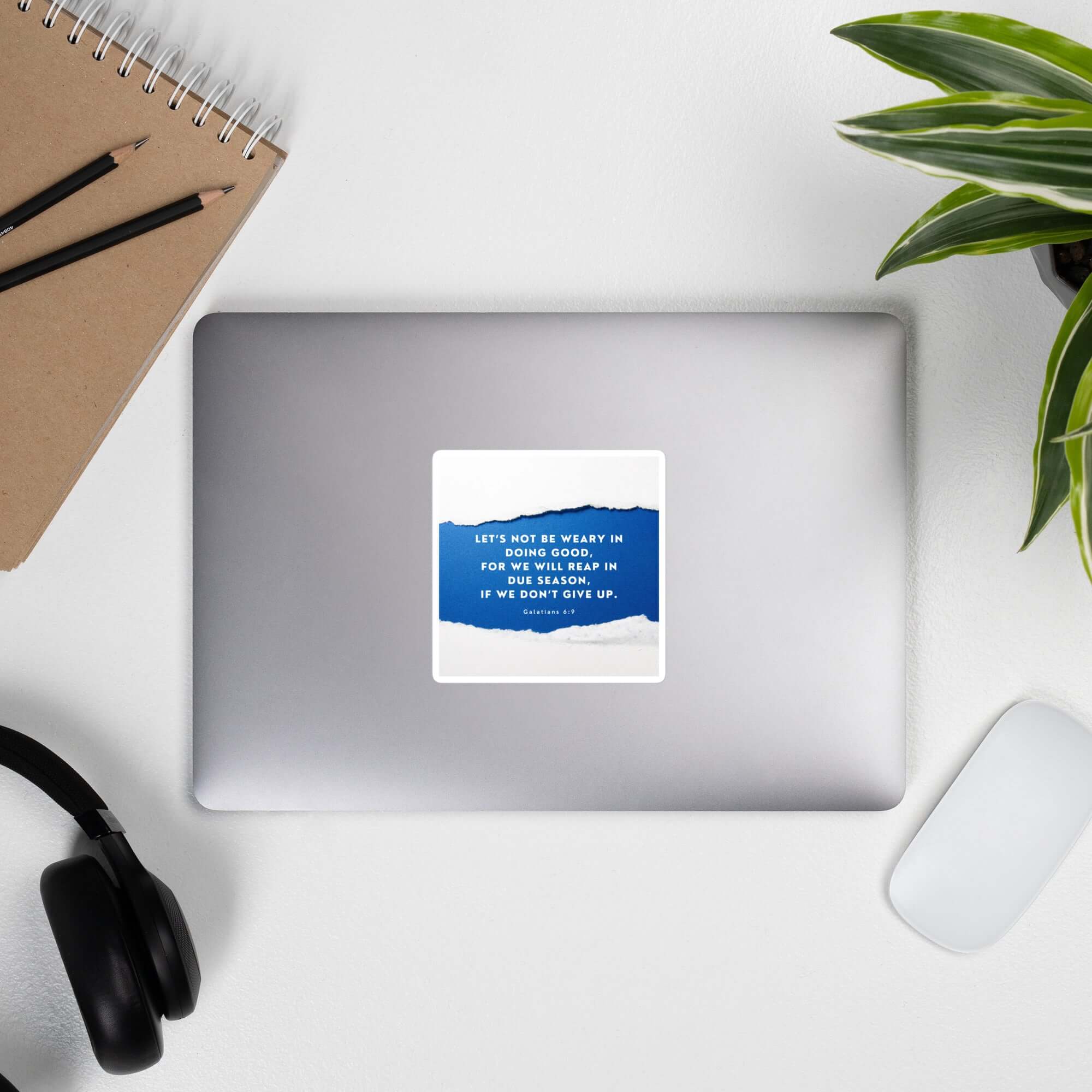 Galatians 6:9 Bible Verse, we will reap Kiss-Cut Sticker Stationery