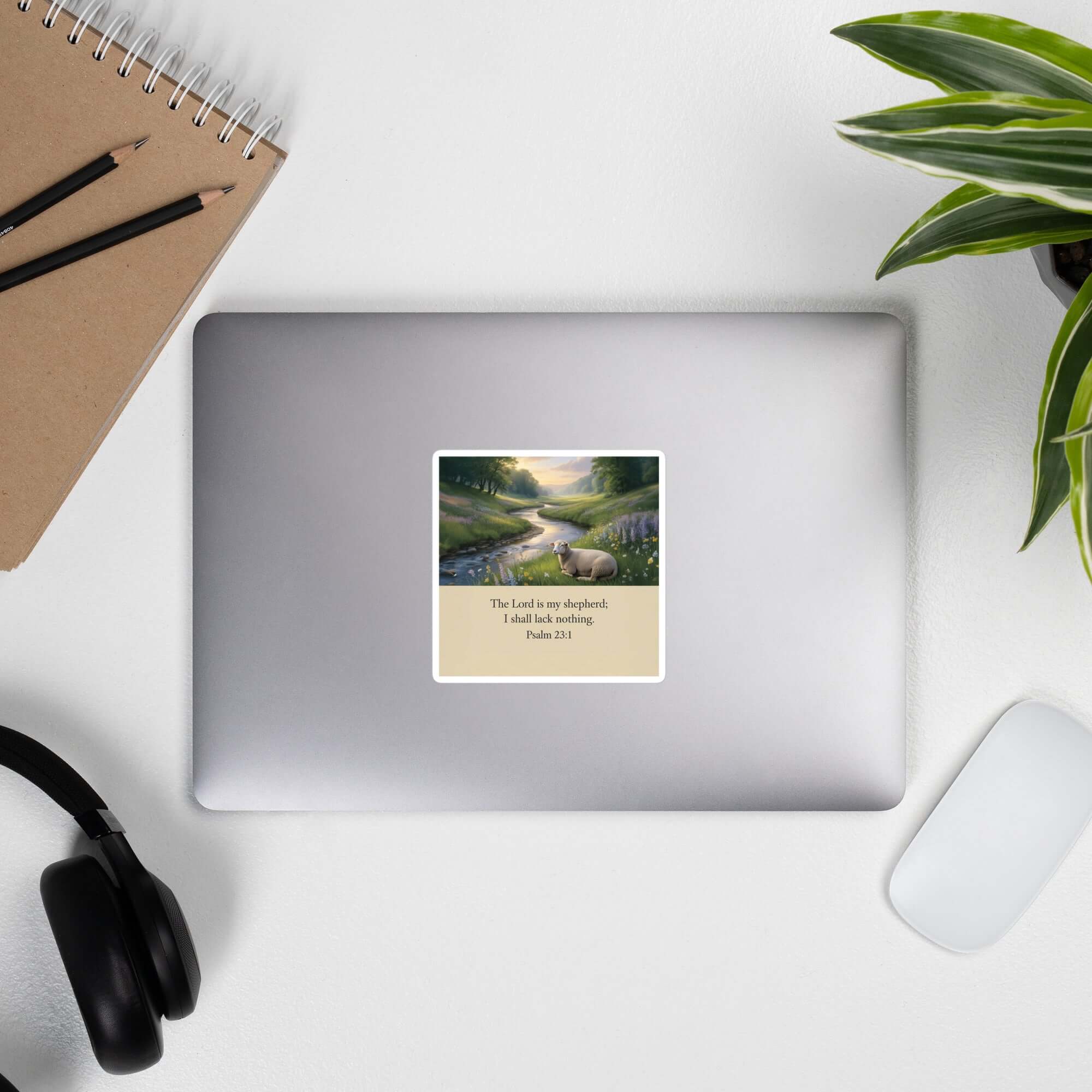 Psalm 23:1 Bible Verse, I shall Kiss-Cut Sticker