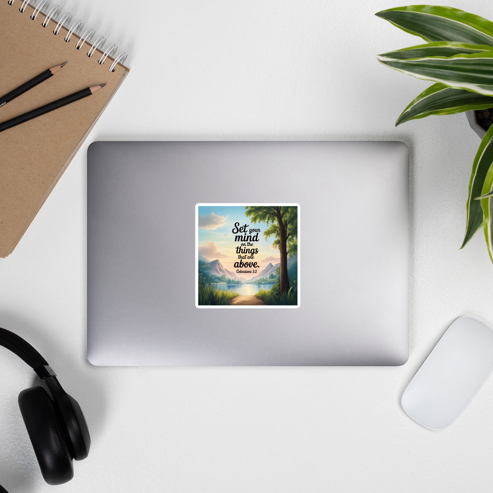 Colossians 3:2 Bible Verse Set Kiss-Cut Sticker