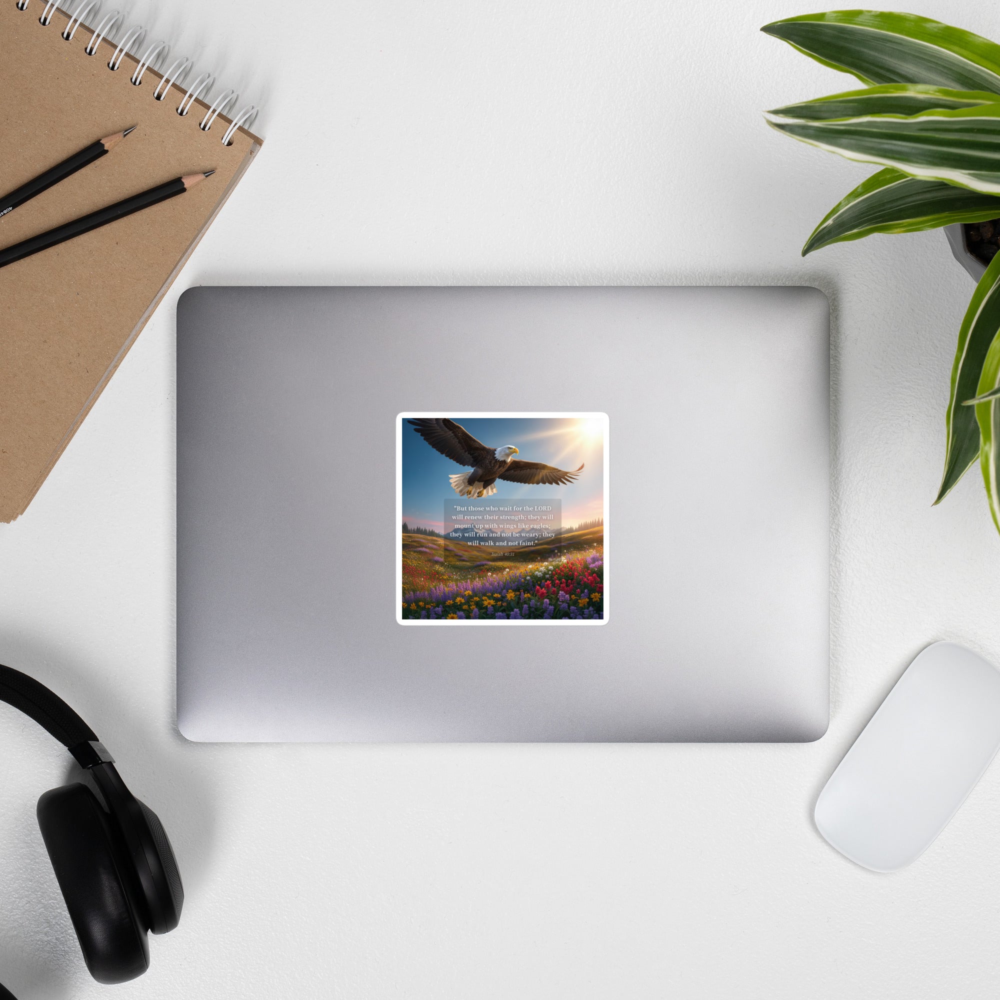 Isaiah 40:31 Bible Verse Who Wait Kiss-Cut Sticker