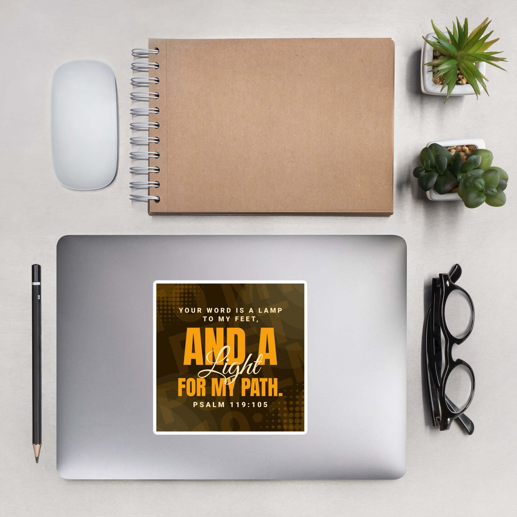 Psalm 119:105 Bible Verse, lamp to my feet Kiss-Cut Sticker Stationery 5.5″×5.5″