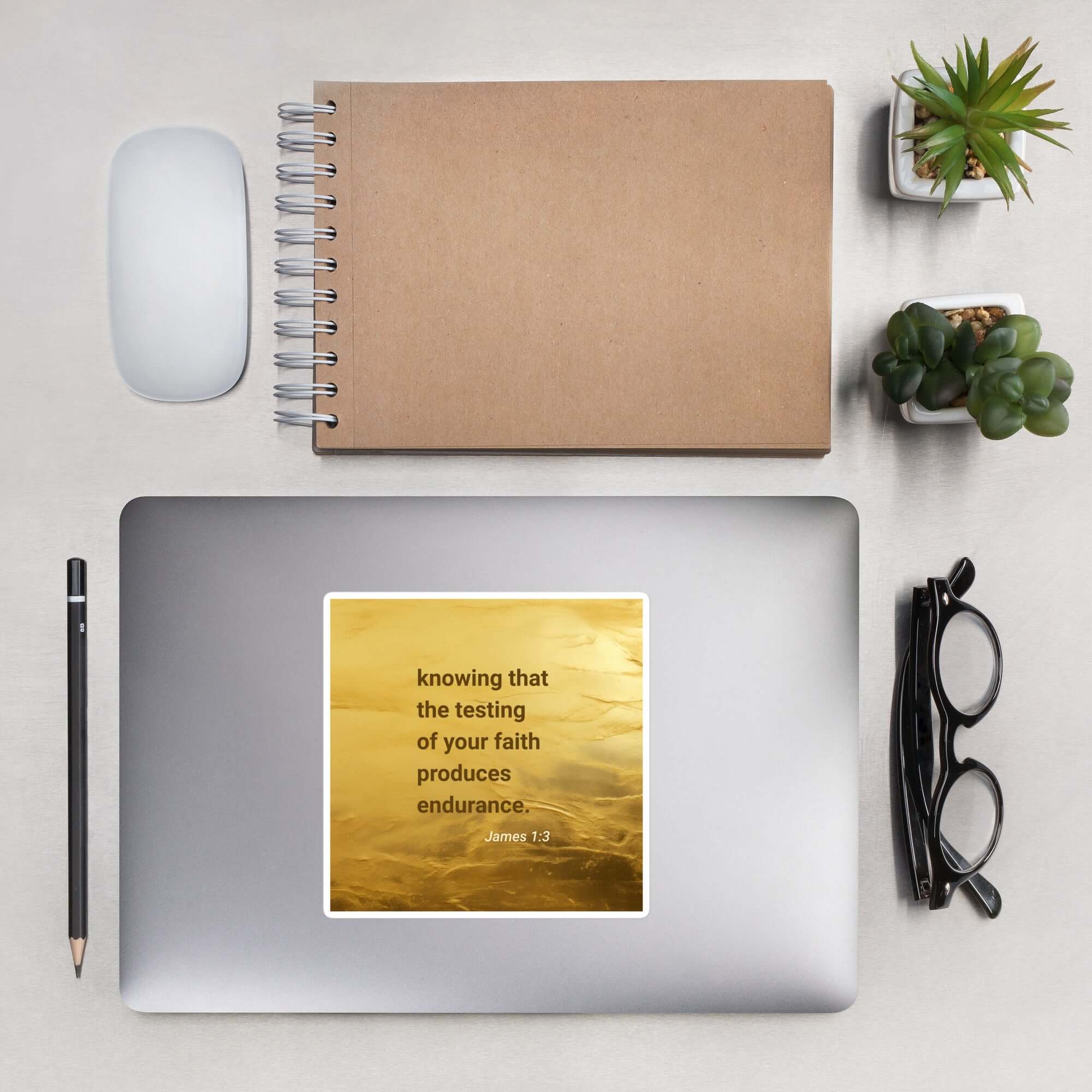 James 1:3 Bible Verse, testing of your faith Kiss-Cut Sticker Stationery 5.5″×5.5″
