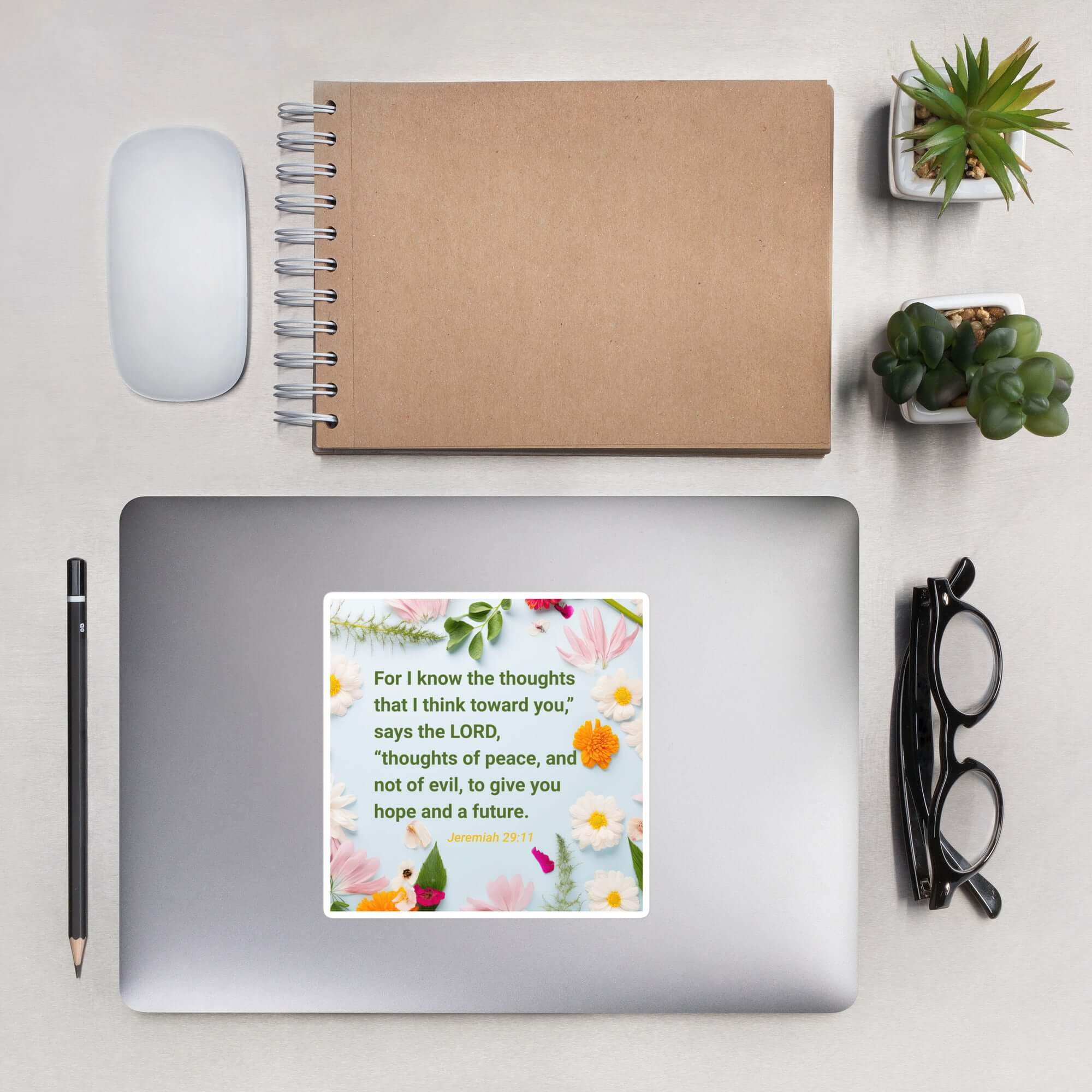 Jeremiah 29:11 Bible Verse, to give you hope Kiss-Cut Sticker Stationery 5.5″×5.5″