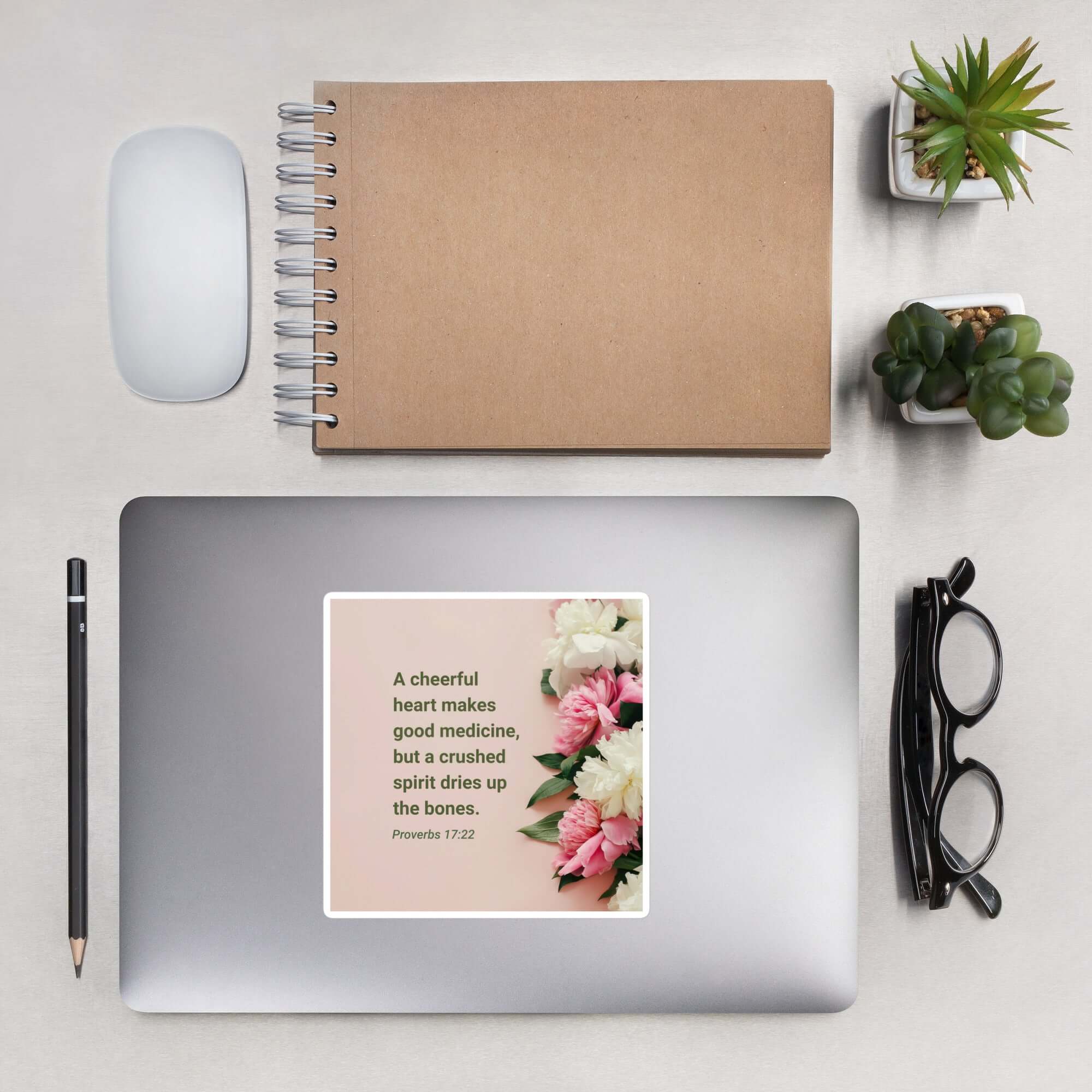 Proverbs 17:22 Bible Verse, good medicine Kiss-Cut Sticker Stationery 5.5″×5.5″
