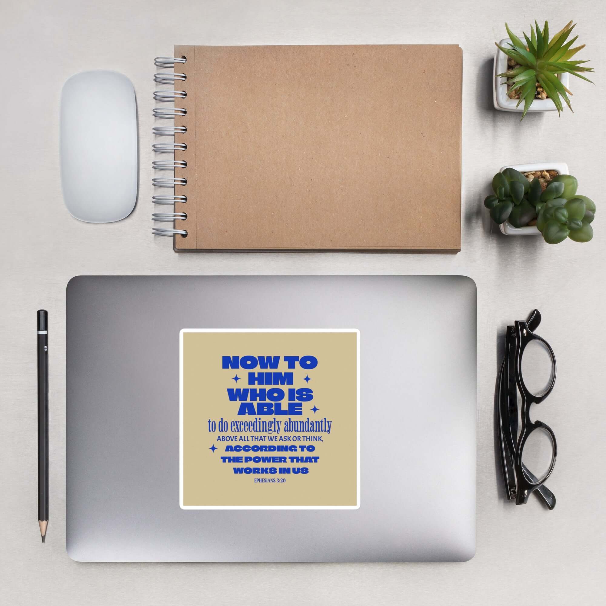 Ephesians 3:20 Bible Verse, power in us Kiss-Cut Sticker Stationery 5.5″×5.5″