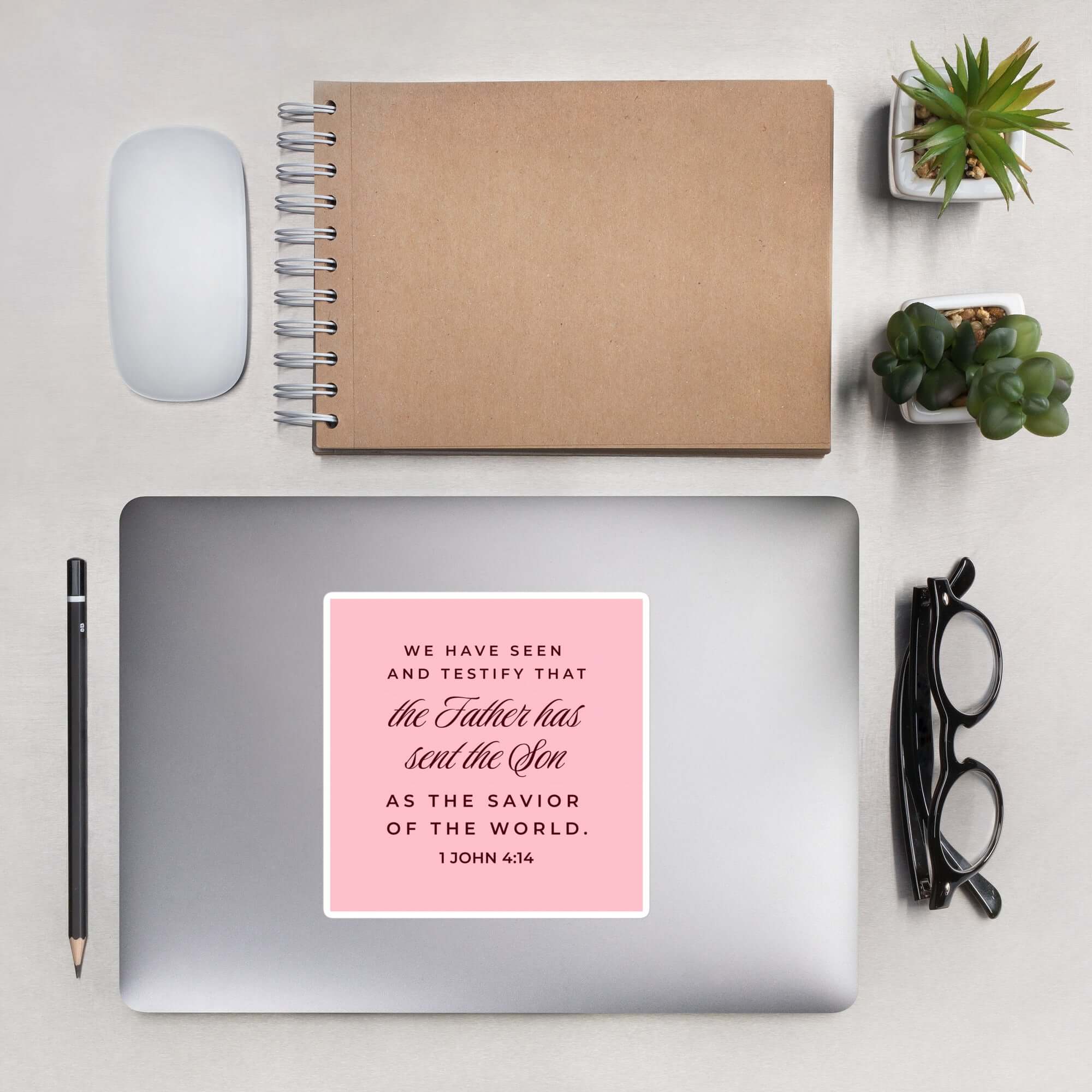 1 John 4:14 Bible Verse, We have seen Kiss-Cut Sticker Stationery 5.5″×5.5″