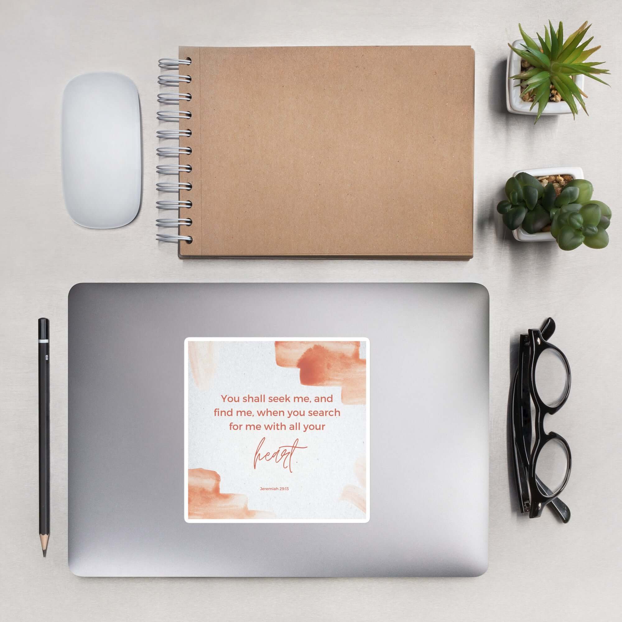 Jeremiah 29:13 Bible Verse, find me Kiss-Cut Sticker Stationery 5.5″×5.5″