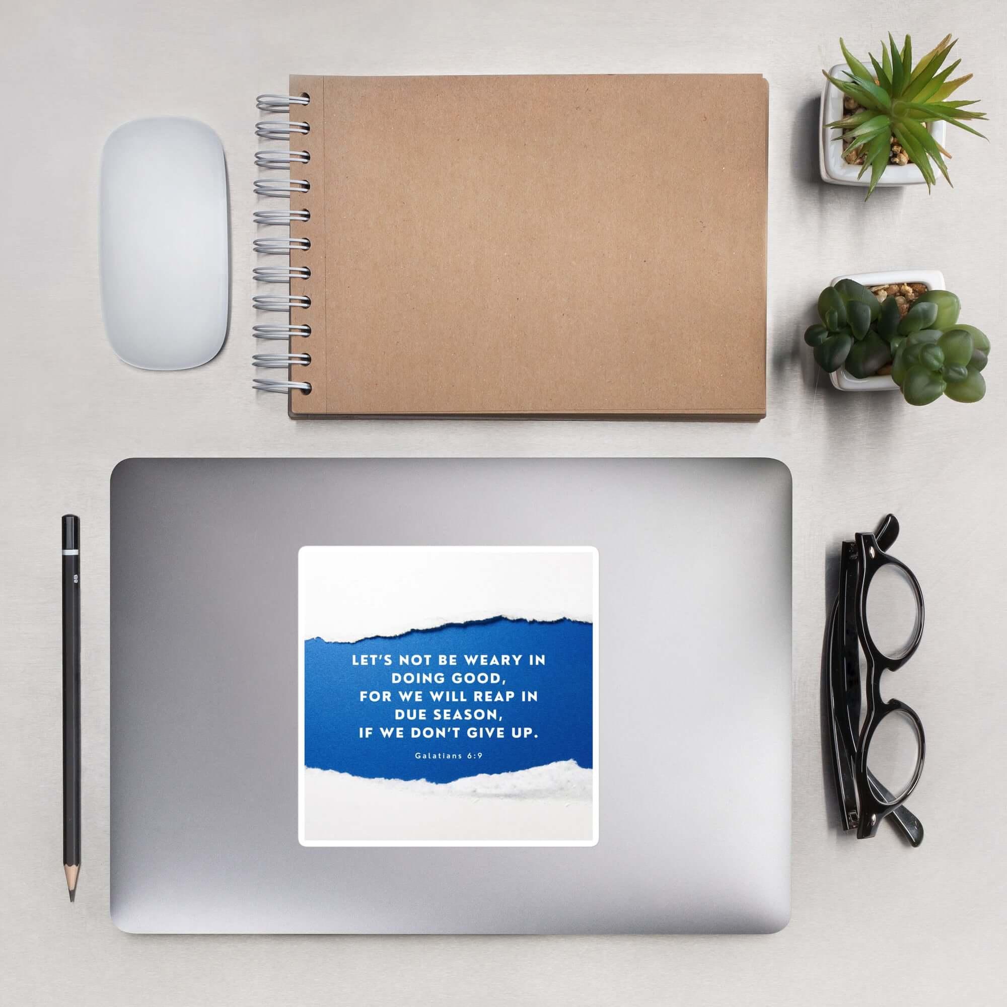 Galatians 6:9 Bible Verse, we will reap Kiss-Cut Sticker Stationery 5.5″×5.5″