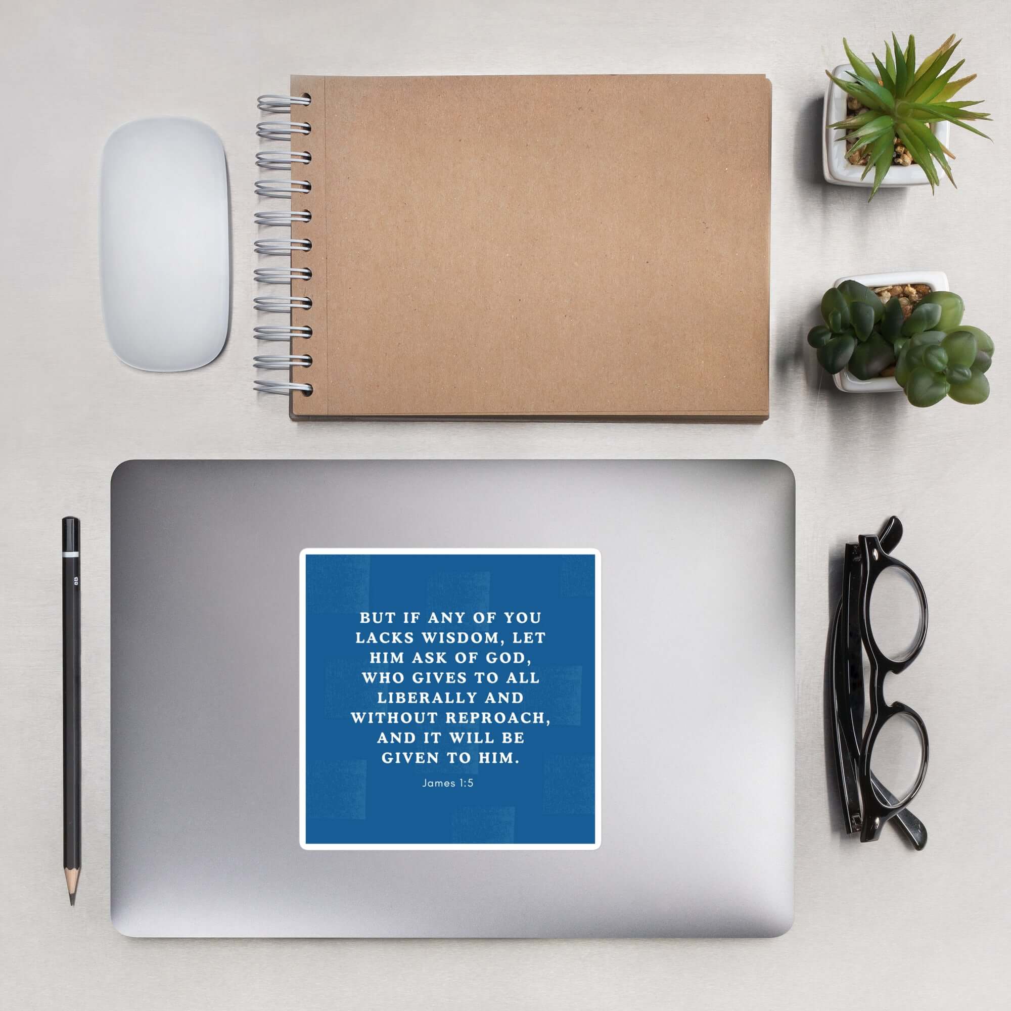 James 1:5 Bible Verse, gives to all Kiss-Cut Sticker Stationery 5.5″×5.5″