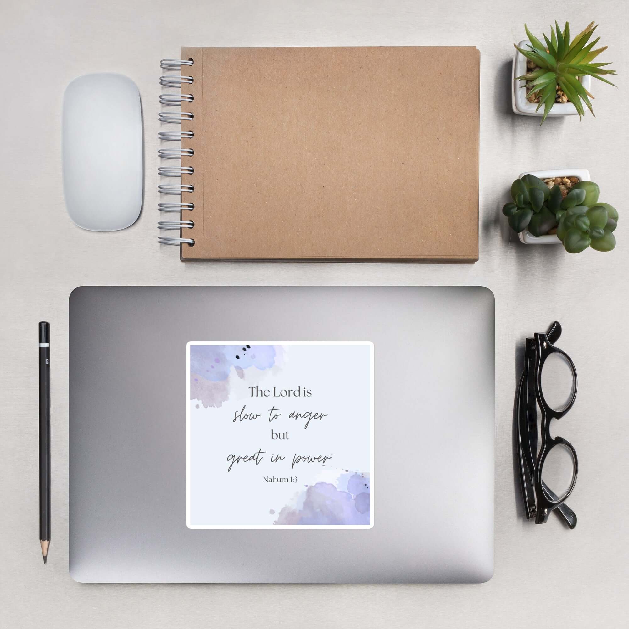 Nahum 1:3 Bible Verse, great in power Kiss-Cut Sticker Stationery 5.5″×5.5″
