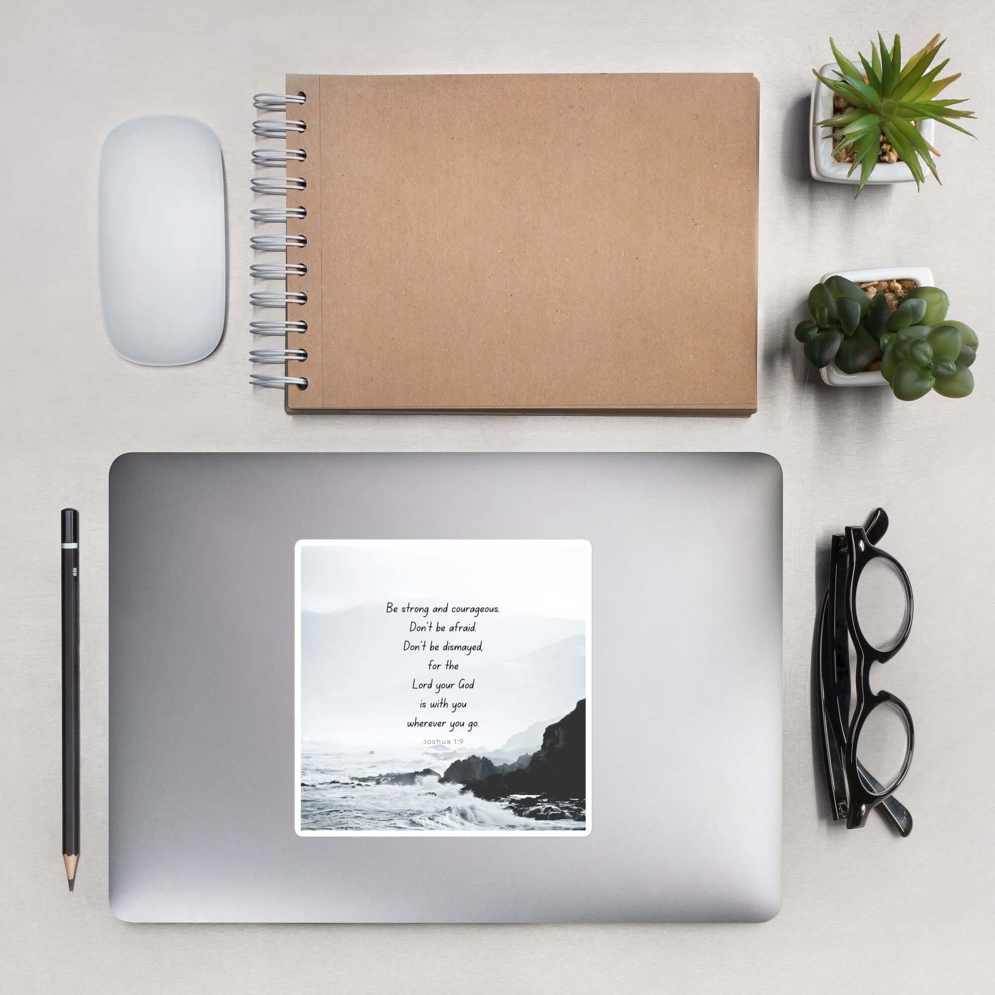 Joshua 1:9 Bible Verse, Do not be afraid Kiss-Cut Sticker Stationery 5.5″×5.5″