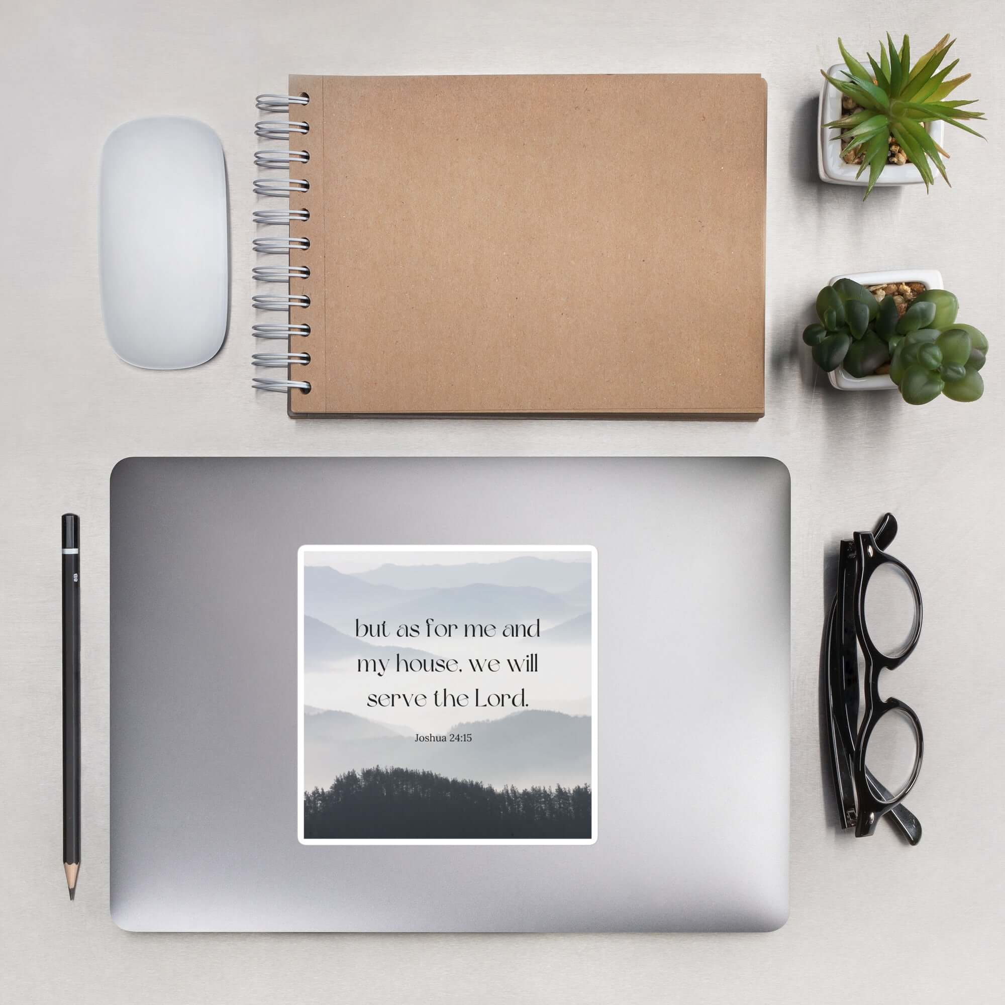Joshua 24:15 Bible Verse, whom you Kiss-Cut Sticker Stationery 5.5″×5.5″