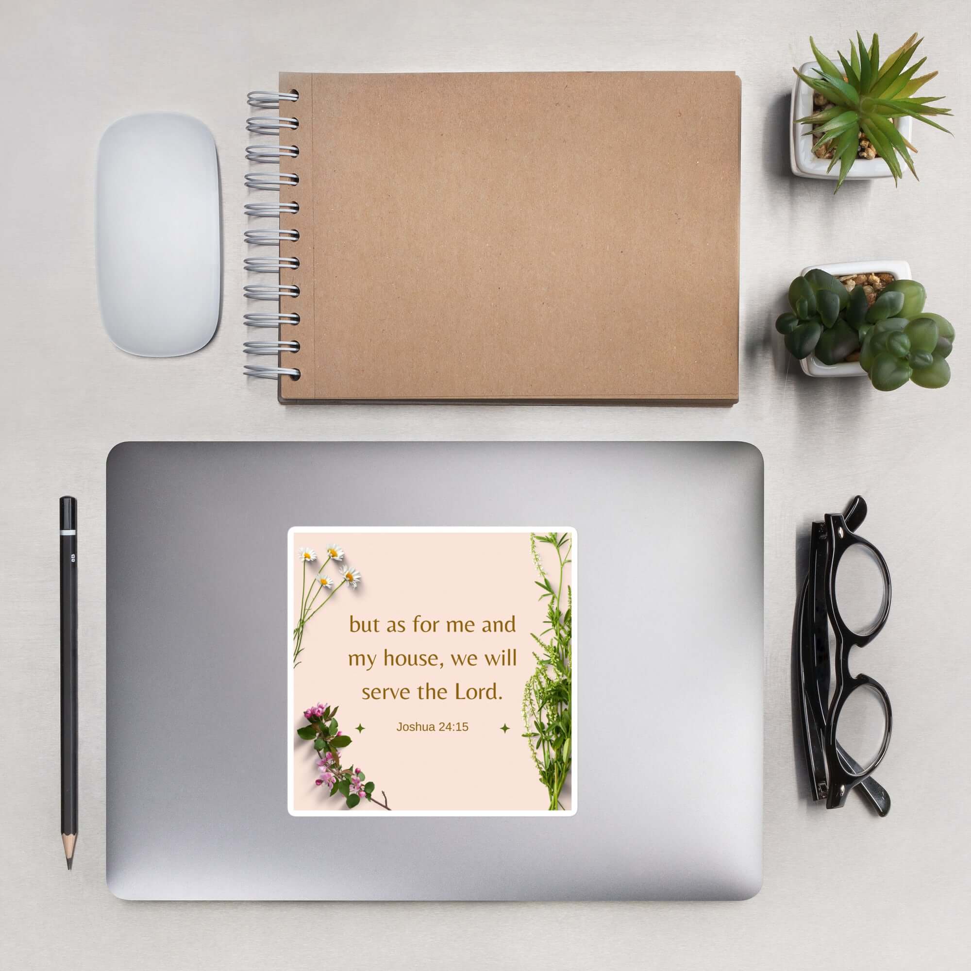 Joshua 24:15 Bible Verse, your fathers Kiss-Cut Sticker Stationery 5.5″×5.5″