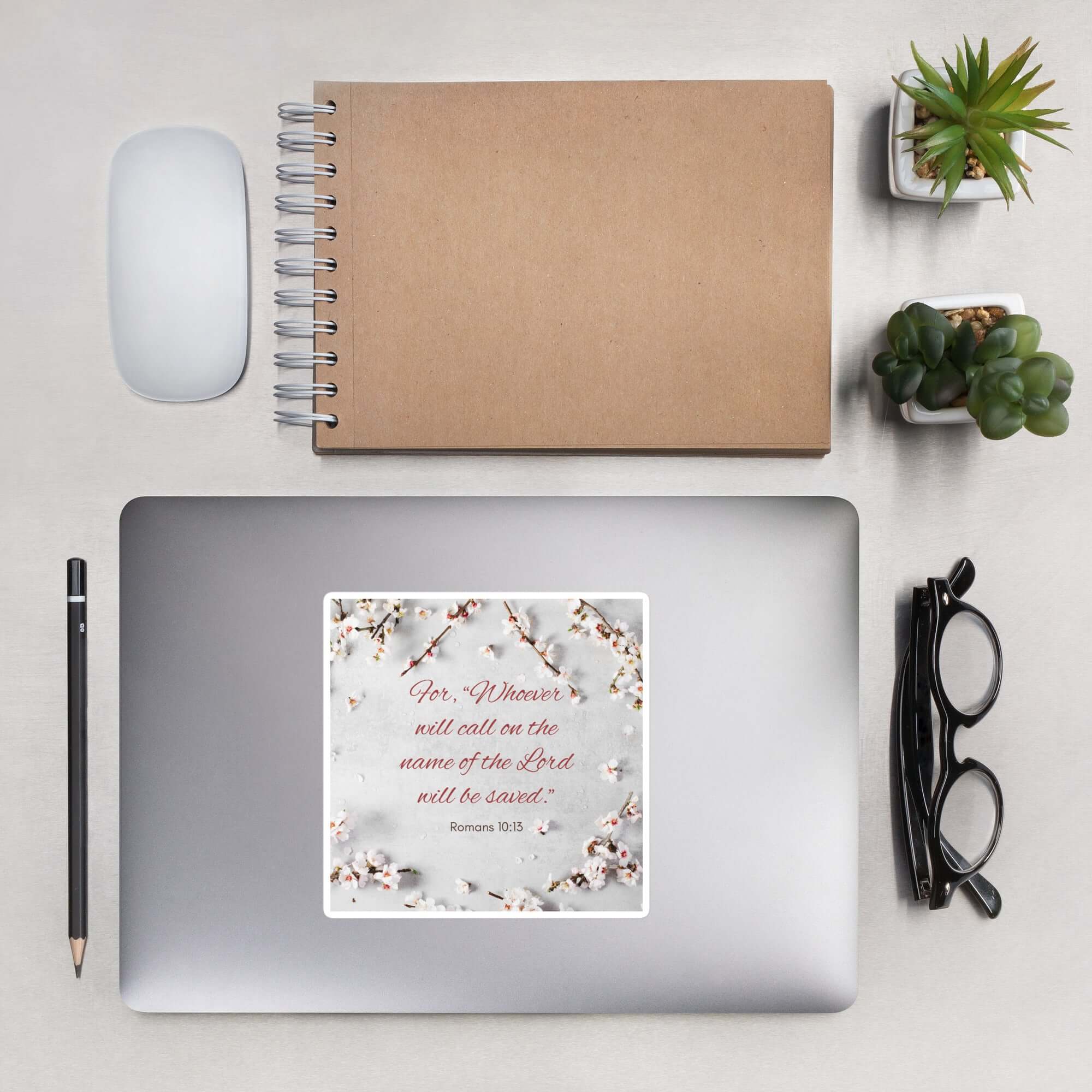 Romans 10:13 Bible Verse, the Lord Kiss-Cut Sticker Stationery 5.5″×5.5″