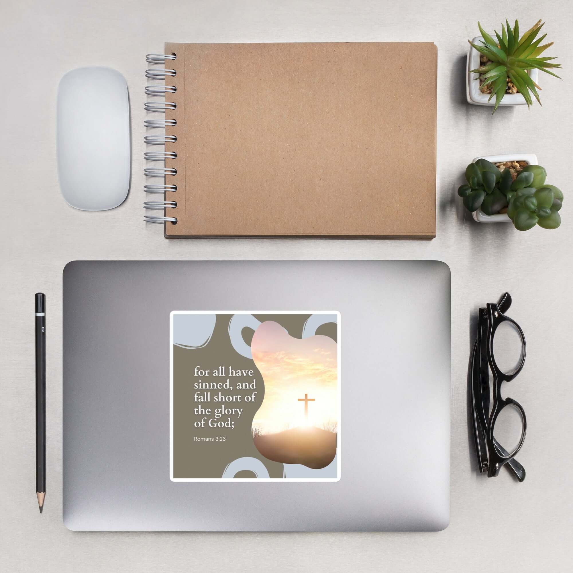 Romans 3:23 Bible Verse, the glory Kiss-Cut Sticker Stationery 5.5″×5.5″