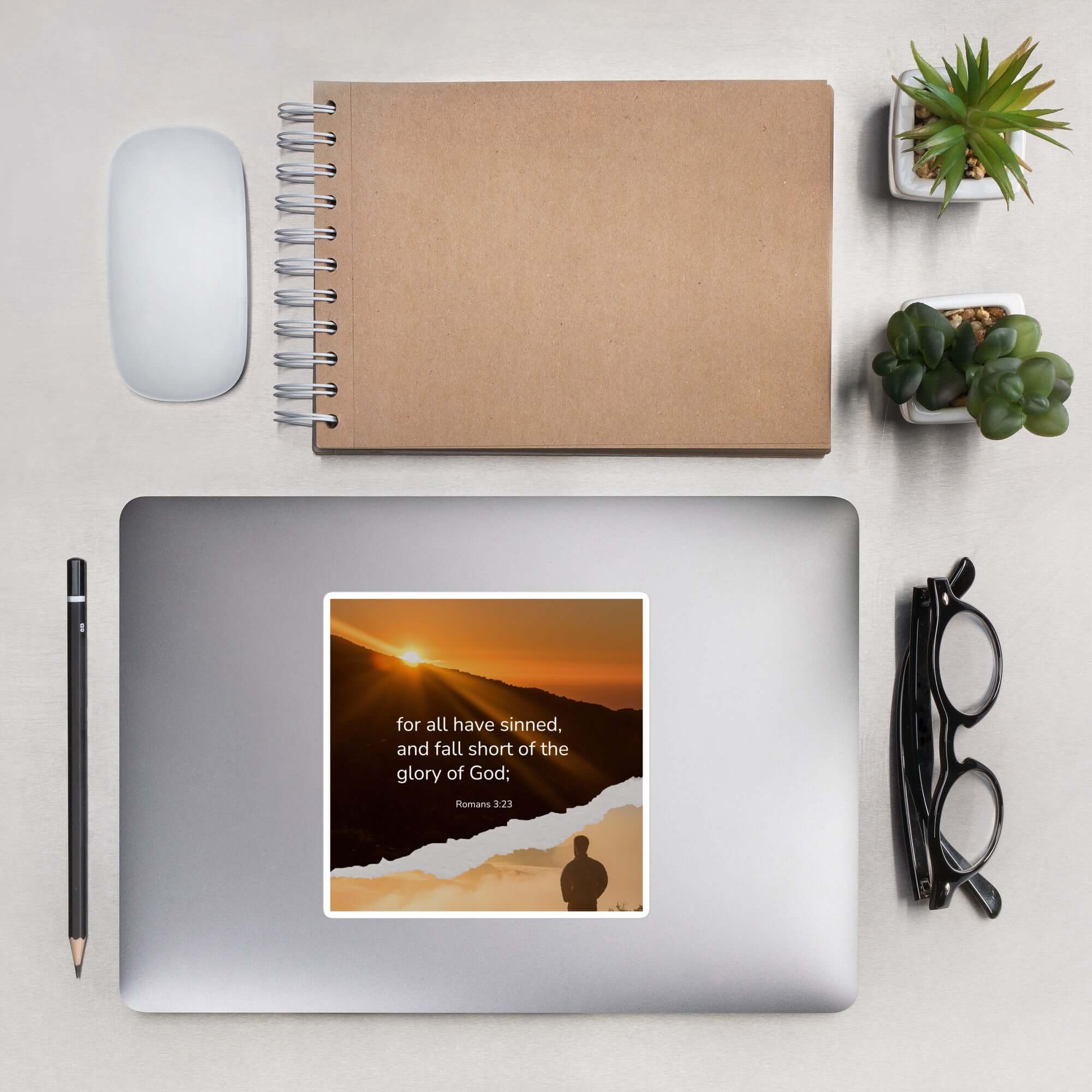 Romans 3:23 Bible Verse, of God Kiss-Cut Sticker Stationery 5.5″×5.5″