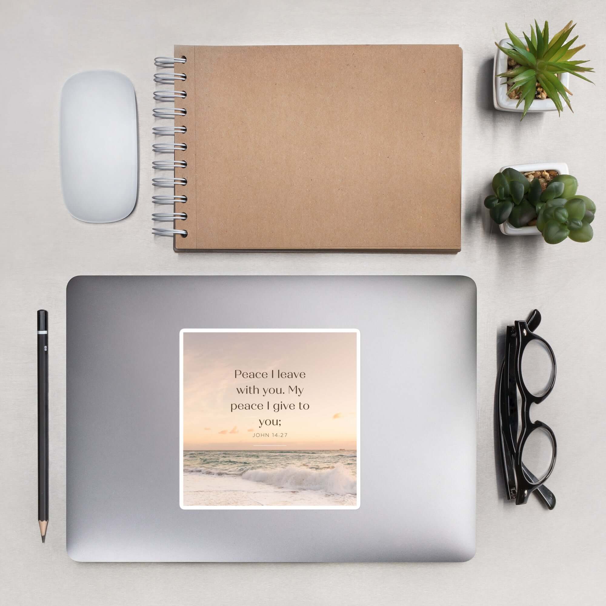 John 14:27 Bible Verse, not as the Kiss-Cut Sticker Stationery 5.5″×5.5″