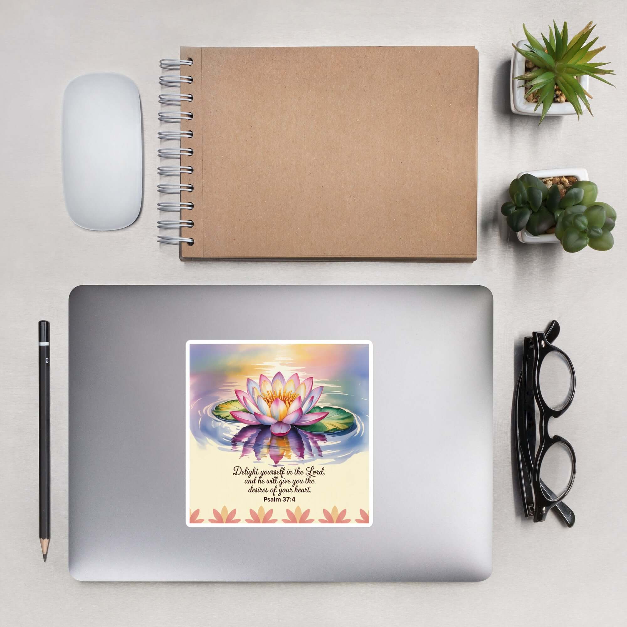 Psalm 37:4 Bible Verse, the Lord Kiss-Cut Sticker 5.5″×5.5″