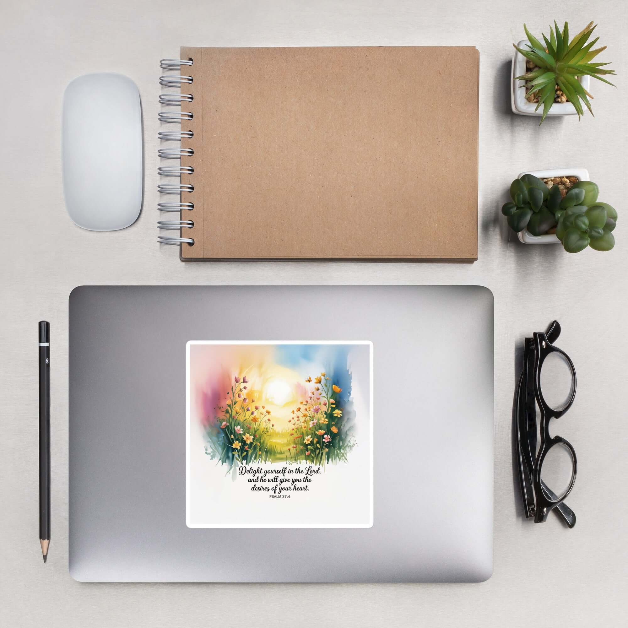 Psalm 37:4 Bible Verse, will give Kiss-Cut Sticker 5.5″×5.5″