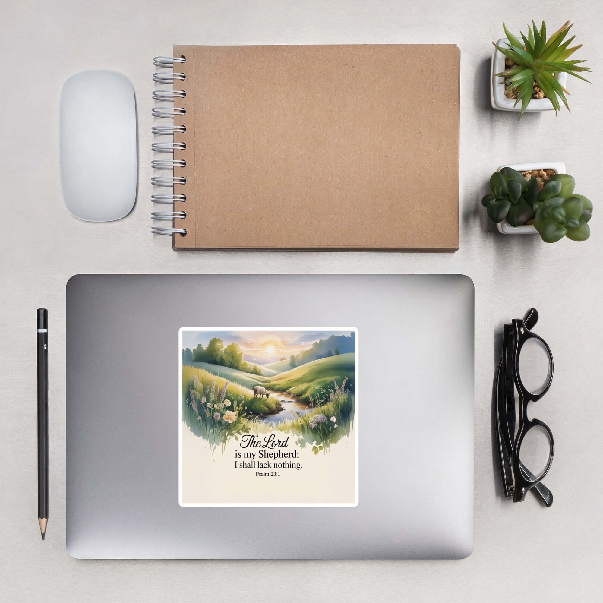 Psalm 23:1 Bible Verse, Lord Kiss-Cut Sticker 5.5″×5.5″