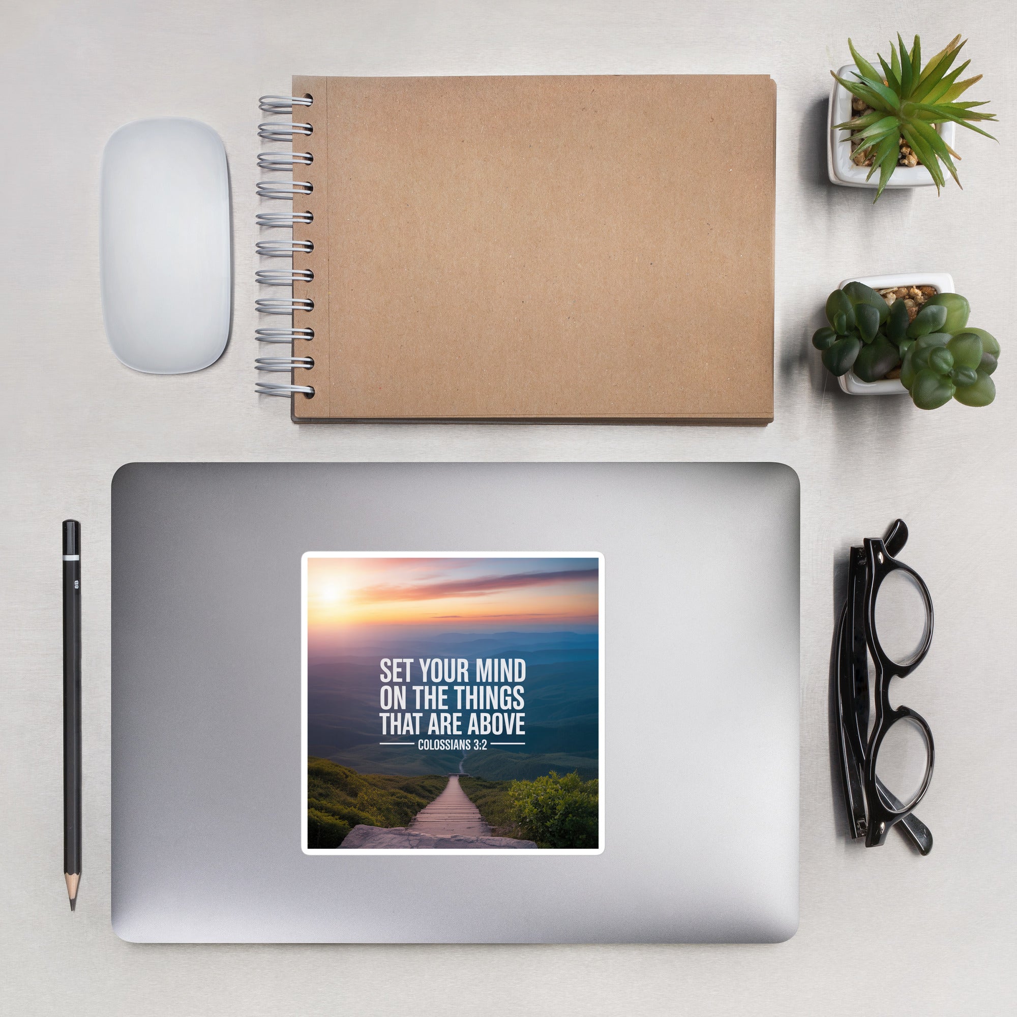 Colossians 3:2 Bible Verse your mind Kiss-Cut Sticker 5.5″×5.5″