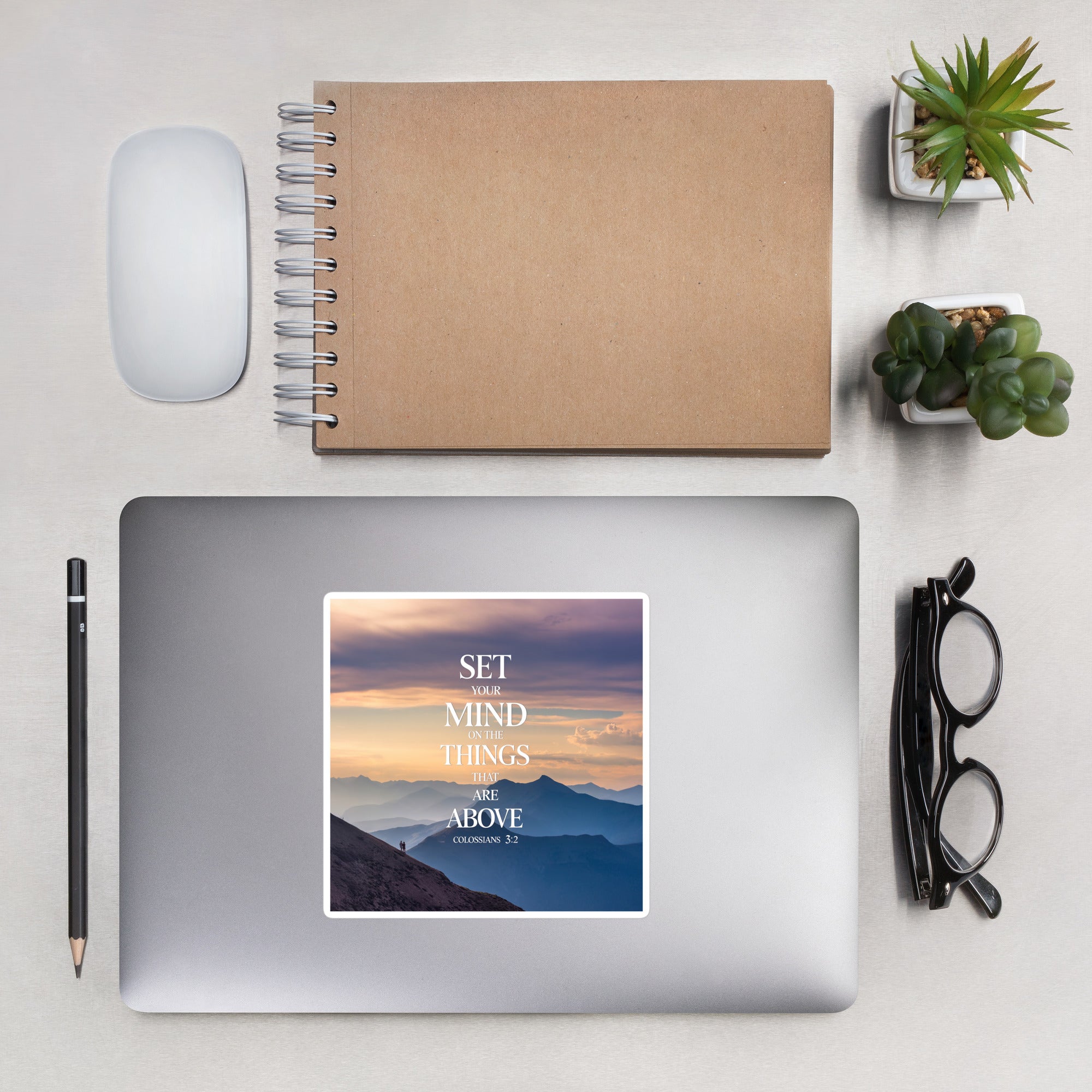 Colossians 3:2 Bible Verse things that Kiss-Cut Sticker 5.5″×5.5″