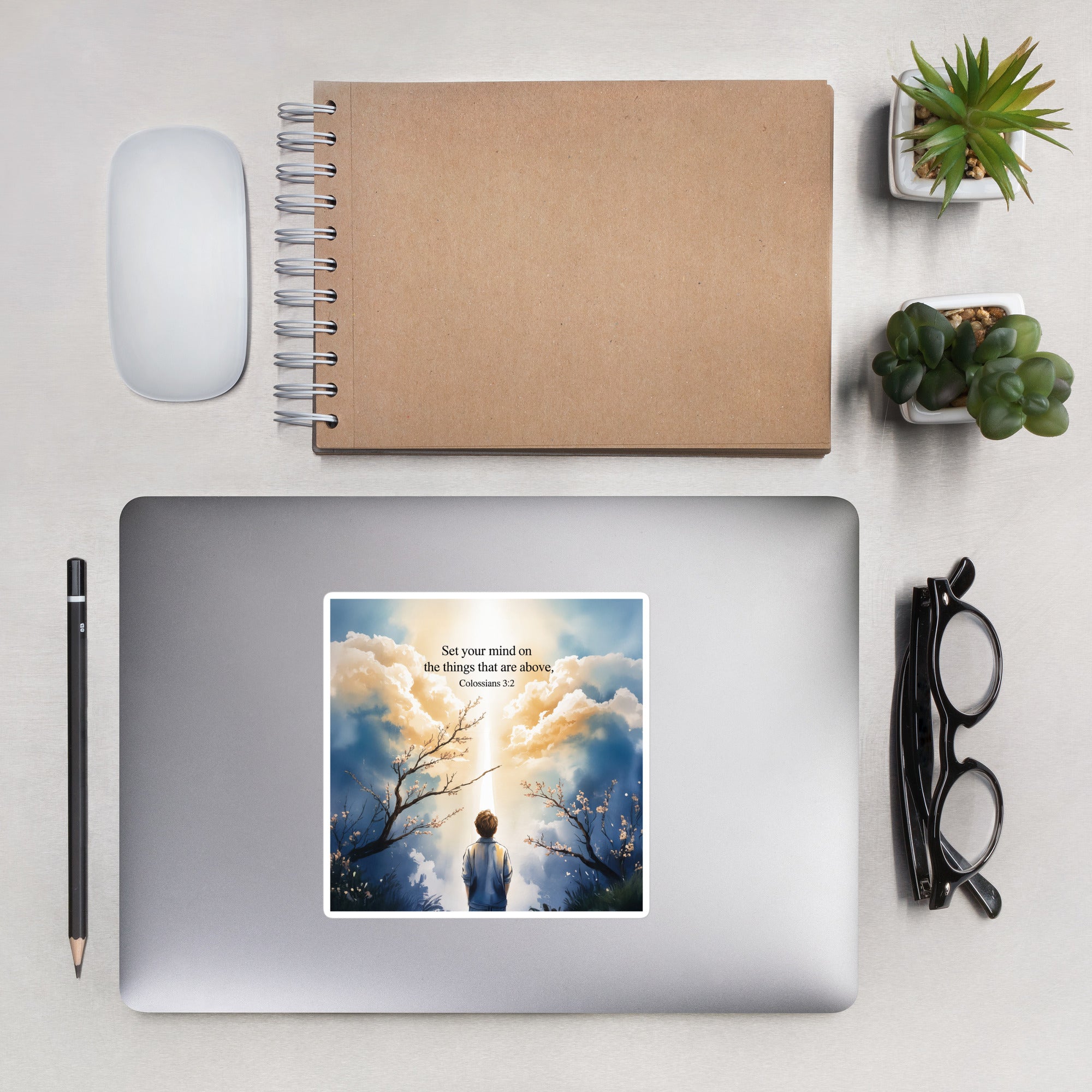 Colossians 3:2 Bible Verse the things Kiss-Cut Sticker 5.5″×5.5″