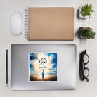 Matthew 19:26 Bible Verse Jesus Kiss-Cut Sticker 5.5″×5.5″