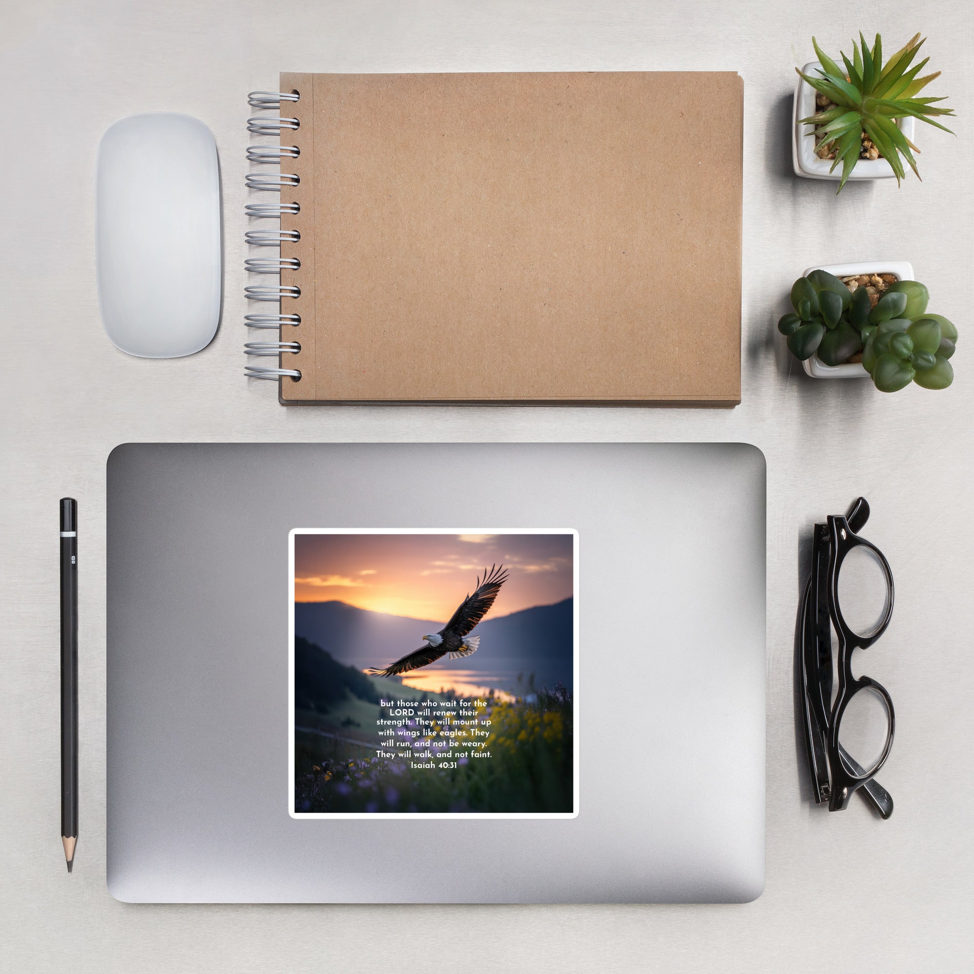 Isaiah 40:31 Bible Verse Renew Strength Kiss-Cut Sticker 5.5″×5.5″