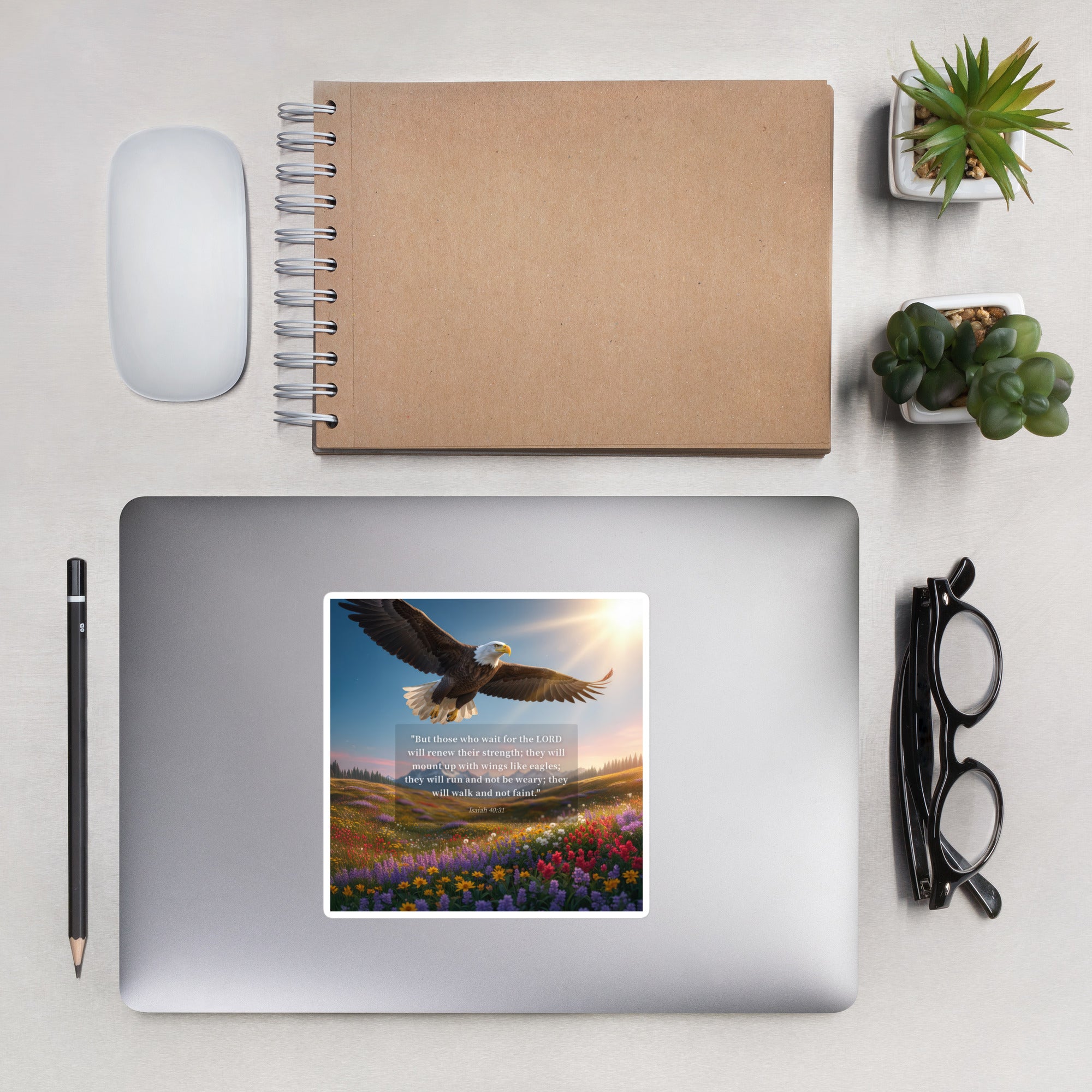 Isaiah 40:31 Bible Verse Who Wait Kiss-Cut Sticker 5.5″×5.5″