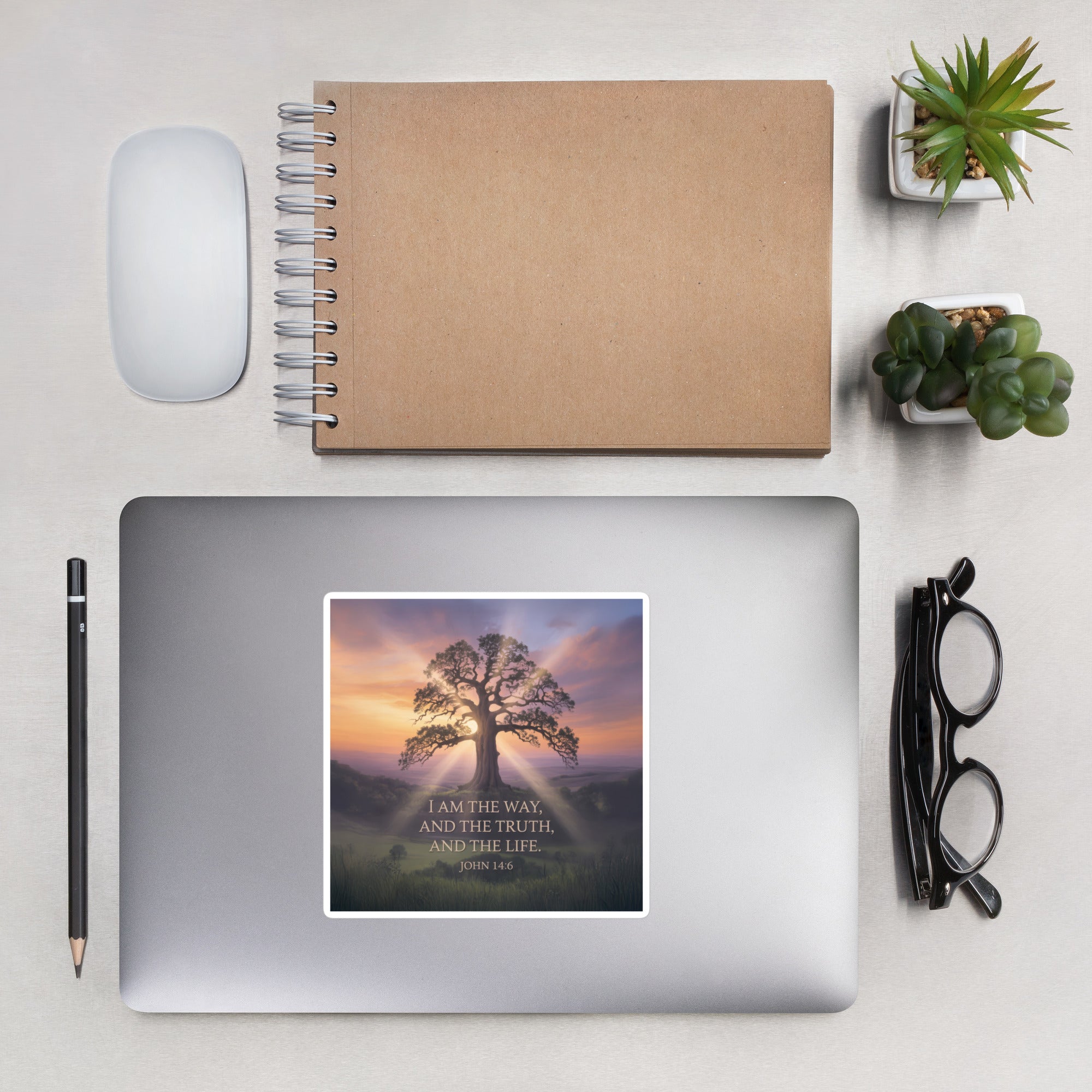 John 14:6 Bible Verse Jesus said Kiss-Cut Sticker 5.5″×5.5″