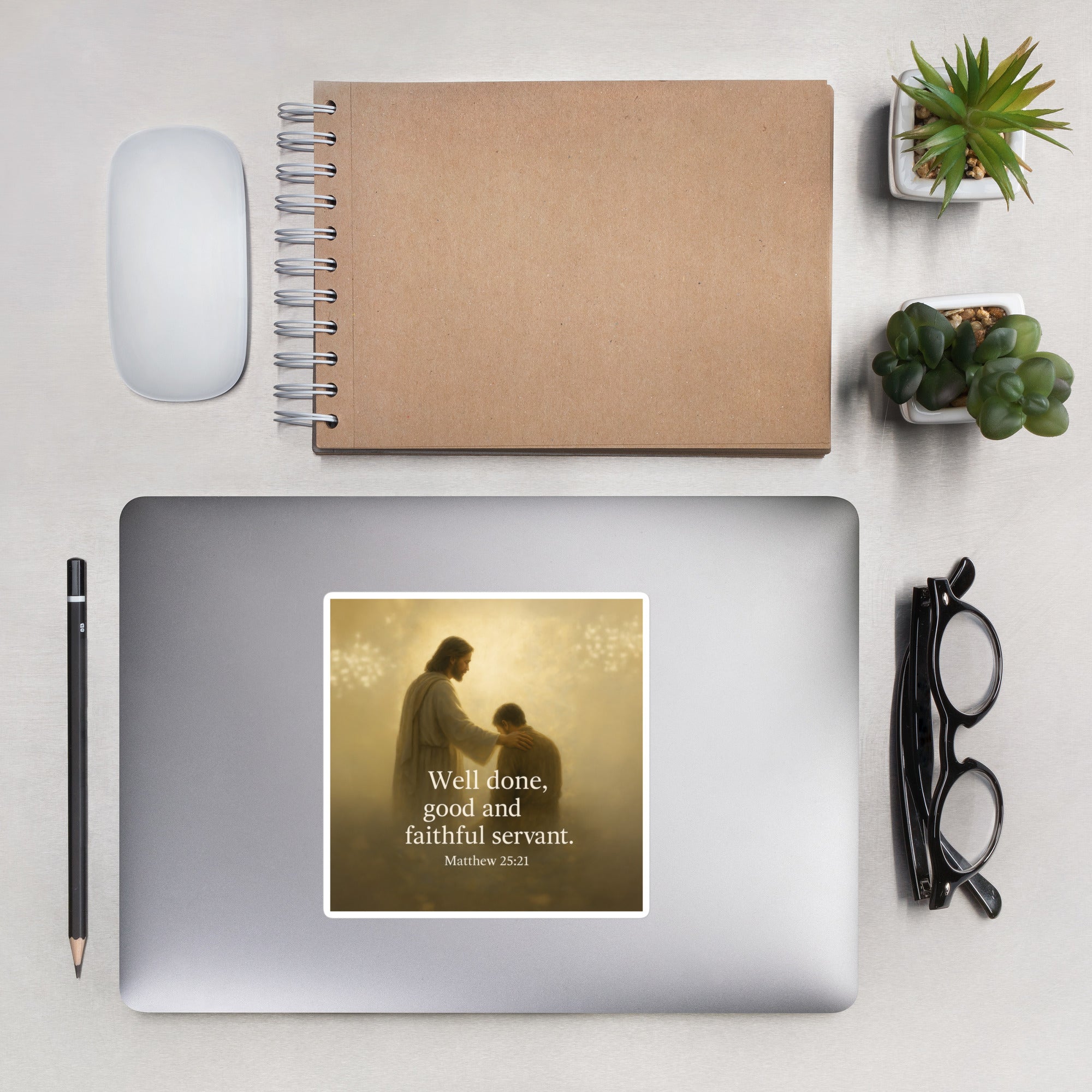 Matthew 25:21 Bible Verse Well Done Kiss-Cut Sticker 5.5″×5.5″