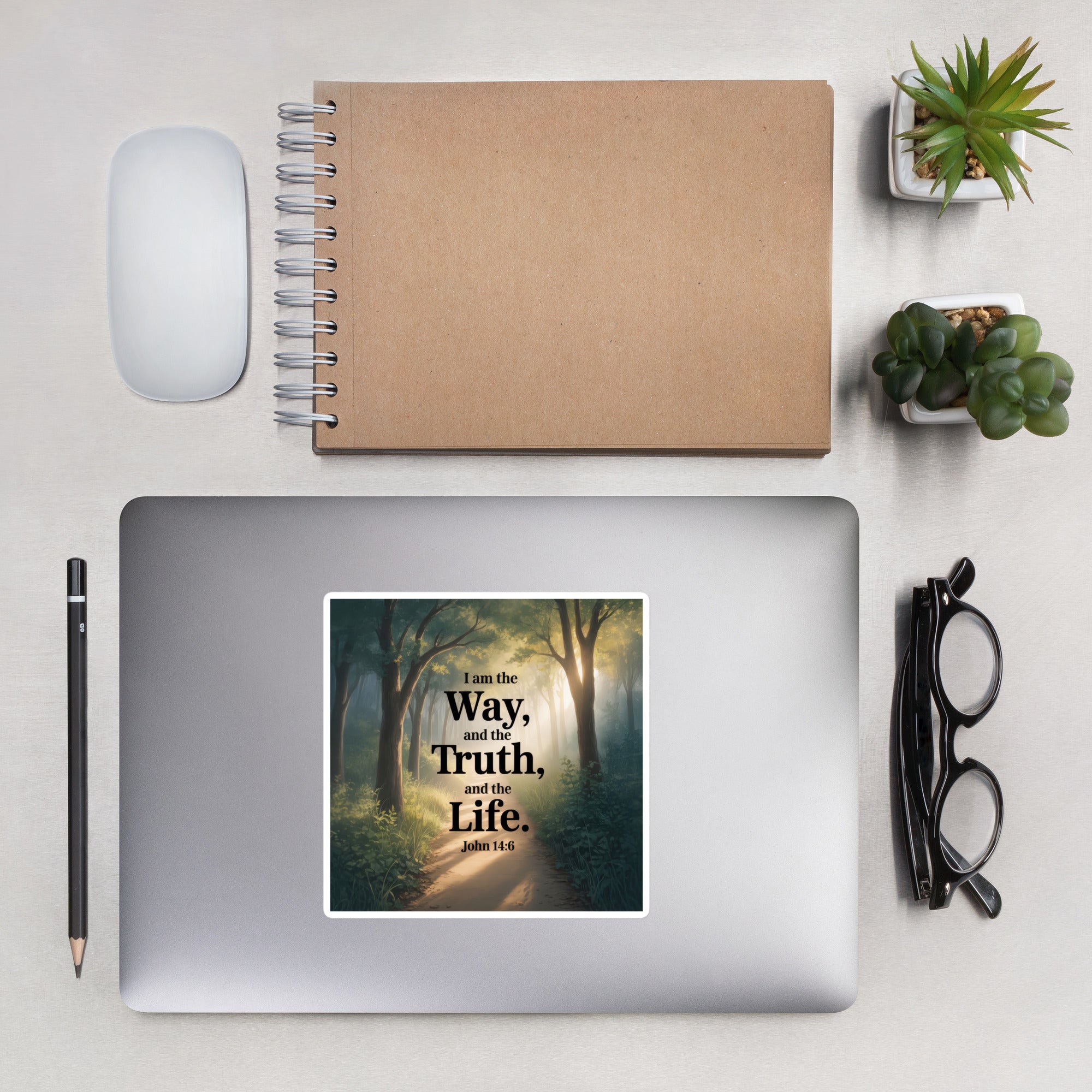 John 14:6 Bible Verse The Life Kiss-Cut Sticker 5.5″×5.5″