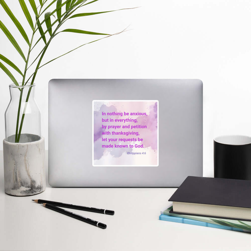 Philippians 4:6 Bible Verse, Prayer and Petition Kiss-Cut Sticker Stationery