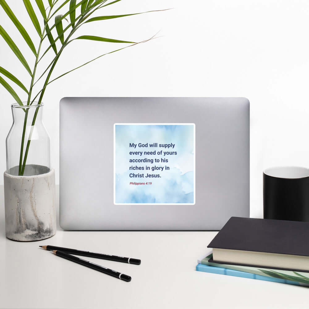 Philippians 4:19 Bible Verse, God will supply Kiss-Cut Sticker Stationery