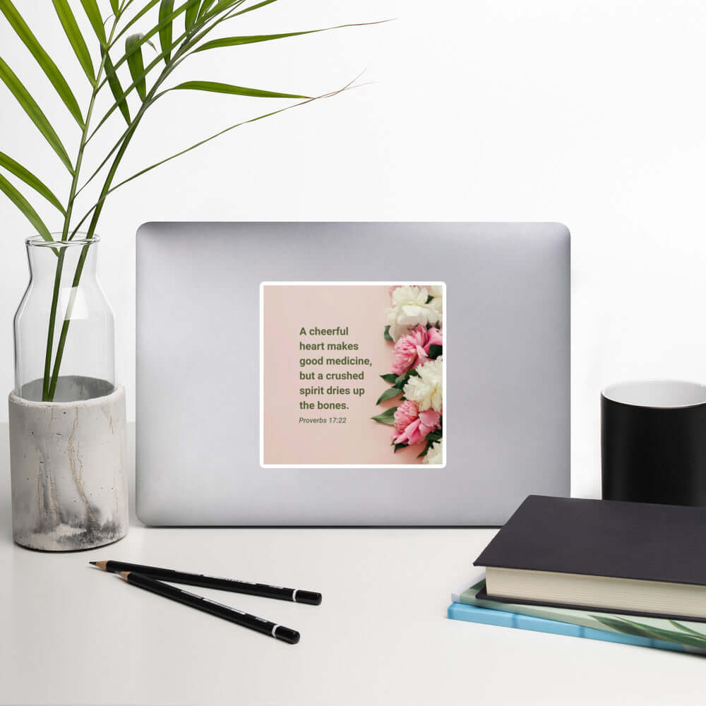 Proverbs 17:22 Bible Verse, good medicine Kiss-Cut Sticker Stationery