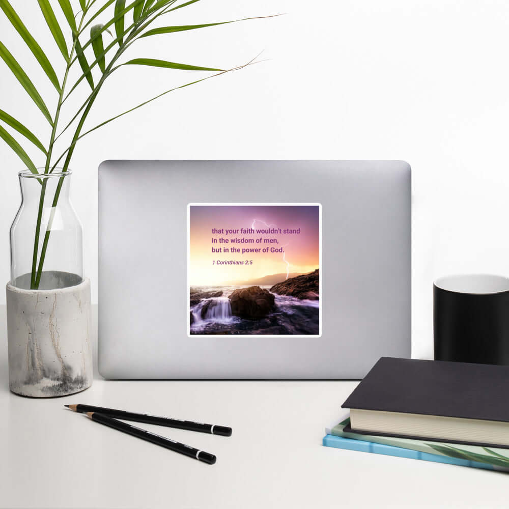 1 Corinthians 2:5 Bible Verse, power of God Kiss-Cut Sticker Stationery