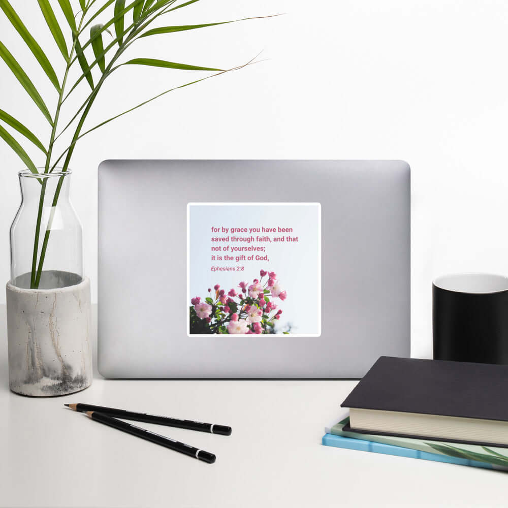 Ephesians 2:8 Bible Verse, saved through faith Kiss-Cut Sticker Stationery