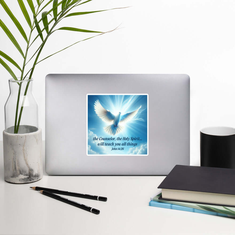 John 14:26 Bible Verse, Holy Spirit Dove Kiss-Cut Sticker Stationery