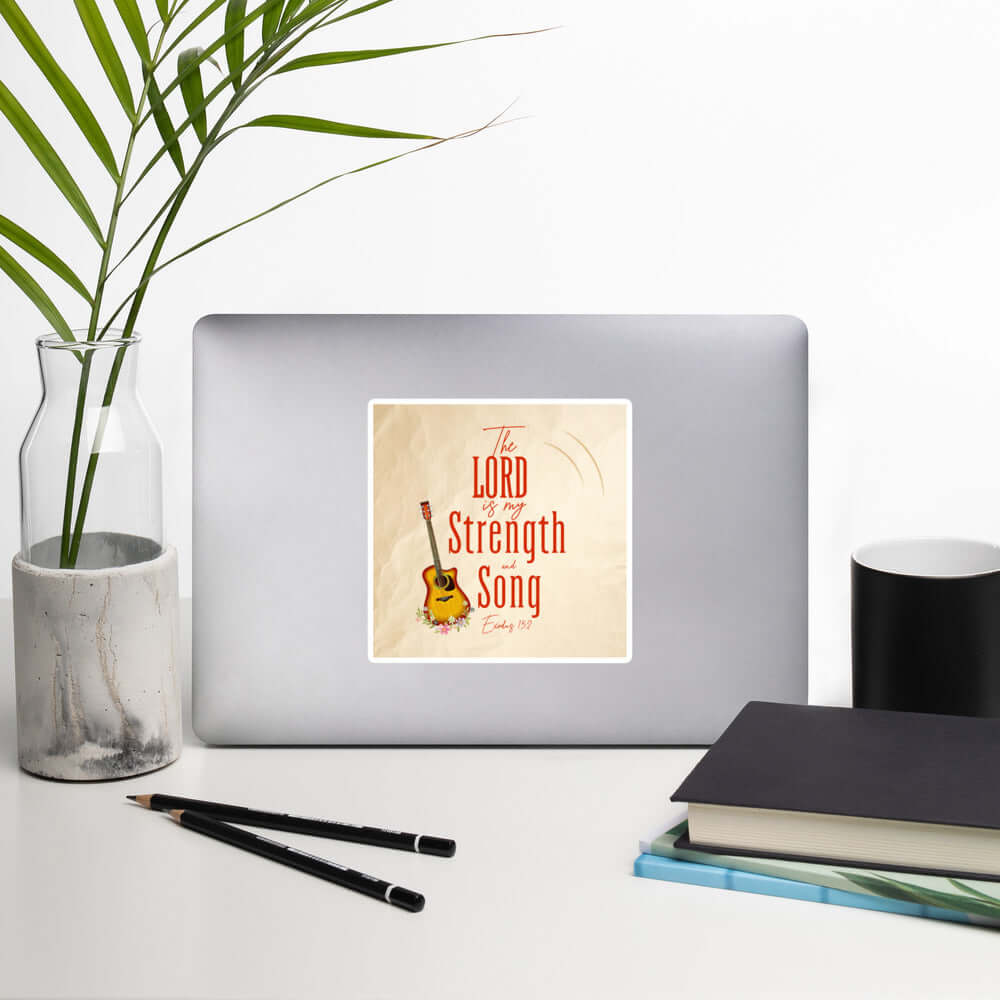 Exodus 15:2 Bible Verse, The LORD is my strength Kiss-Cut Sticker Stationery