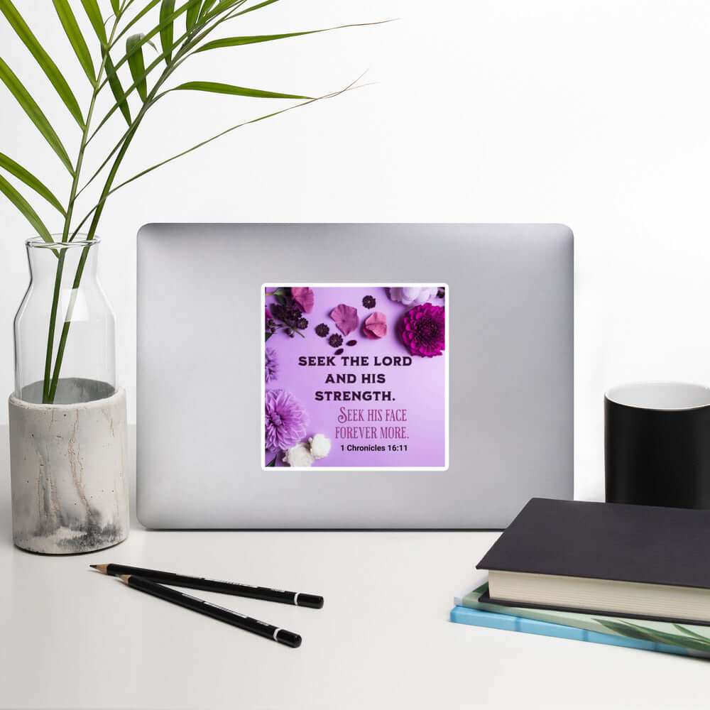 1 Chronicles 16:11 Bible Verse, Seek the LORD Kiss-Cut Sticker Stationery