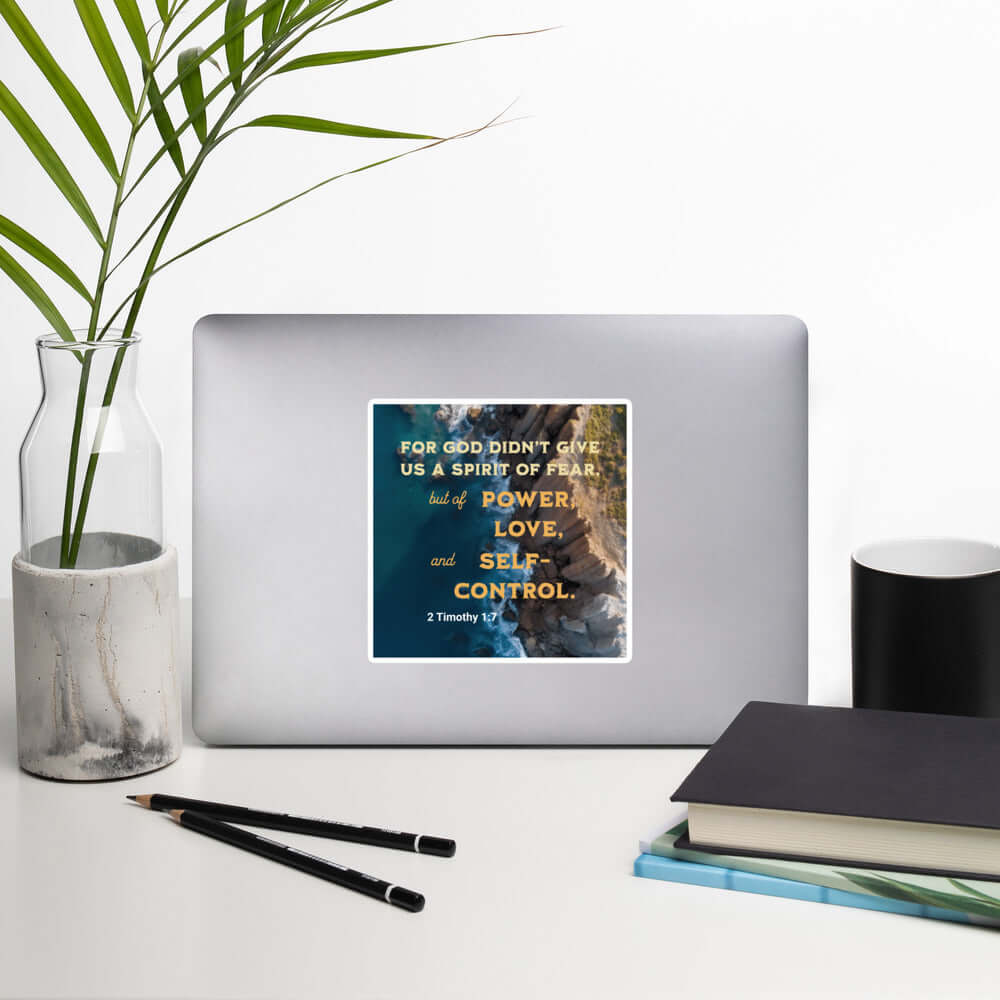 2 Timothy 1:7 Bible Verse, Power, Love, Self-Control Kiss-Cut Sticker Stationery
