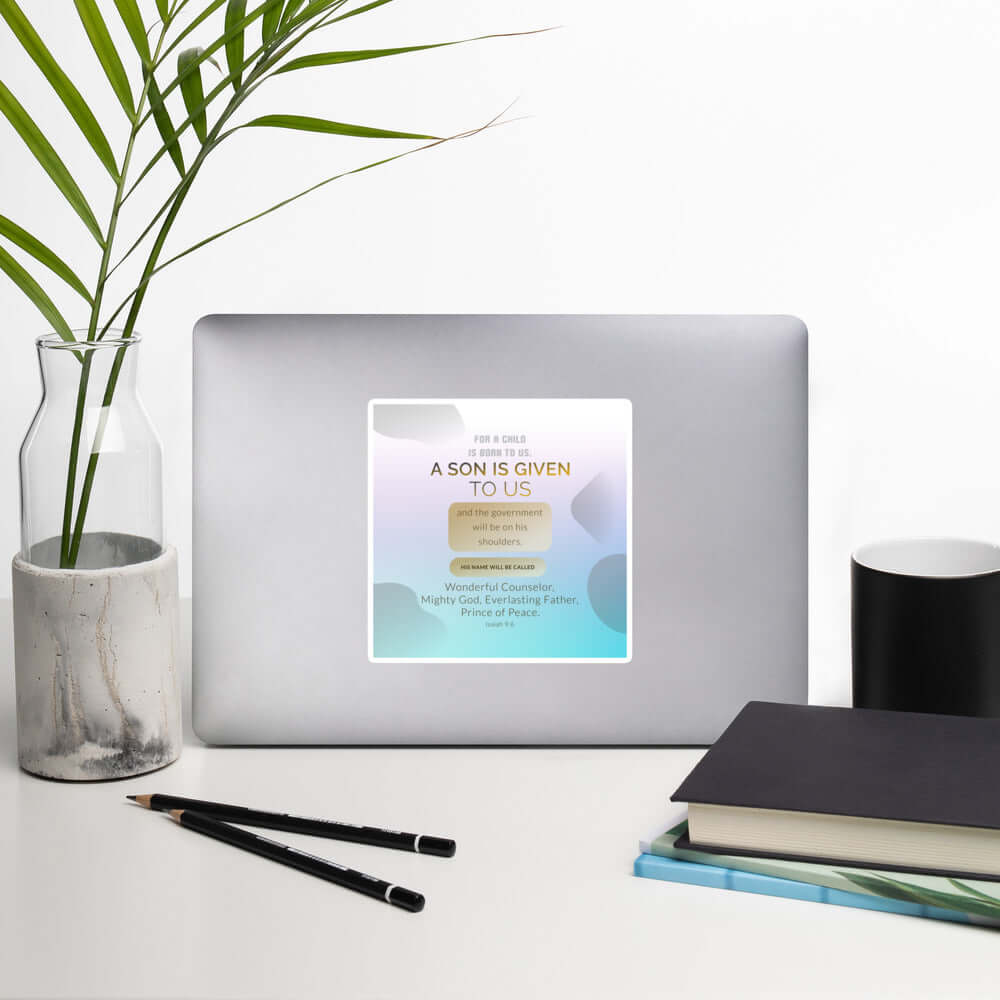 Isaiah 9:6 Bible Verse, Wonderful Counselor Kiss-Cut Sticker Stationery