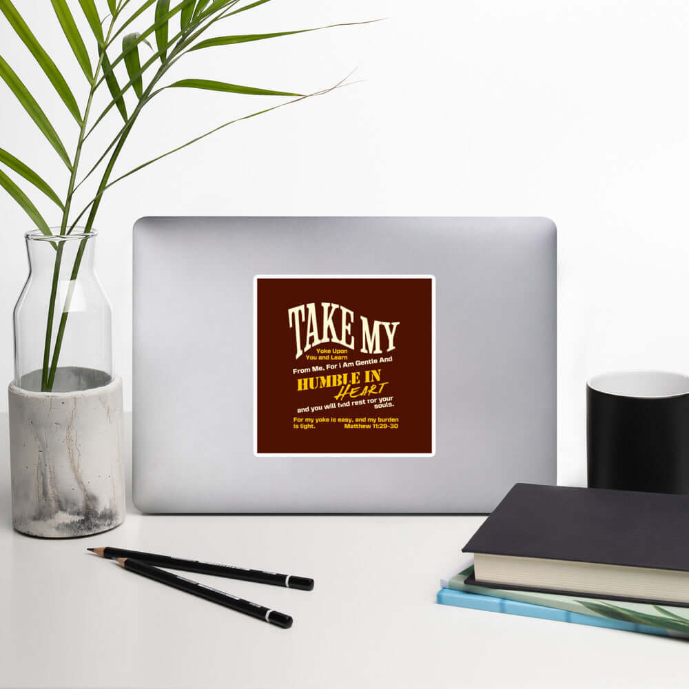 Matthew 11:29-30 Bible Verse, learn from me Kiss-Cut Sticker Stationery