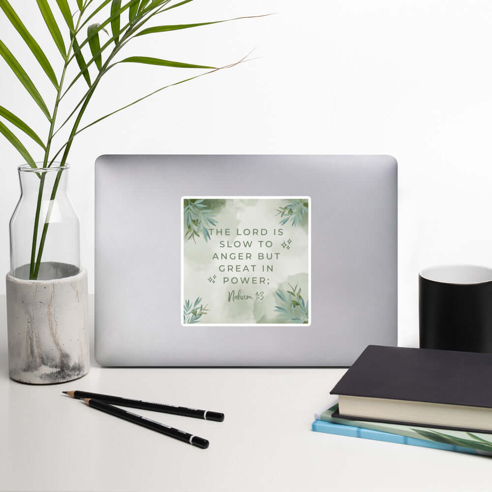 Nahum 1:3 Bible Verse, The Lord is slow Kiss-Cut Sticker Stationery