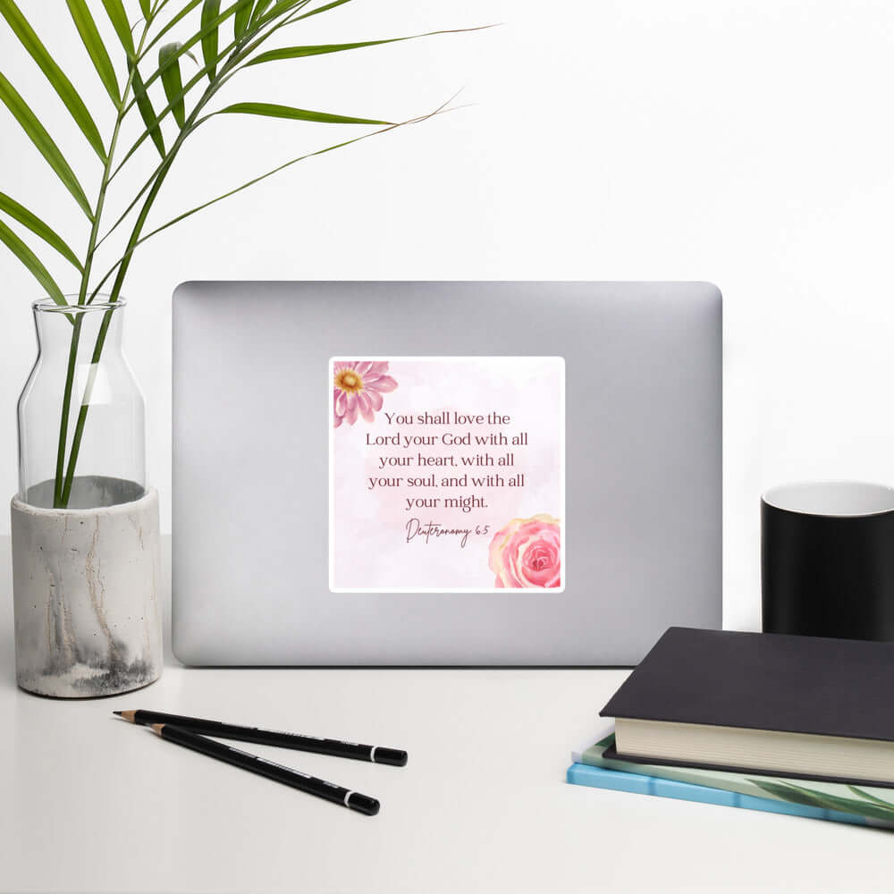 Deuteronomy 6:5 Bible Verse, the Lord Kiss-Cut Sticker Stationery