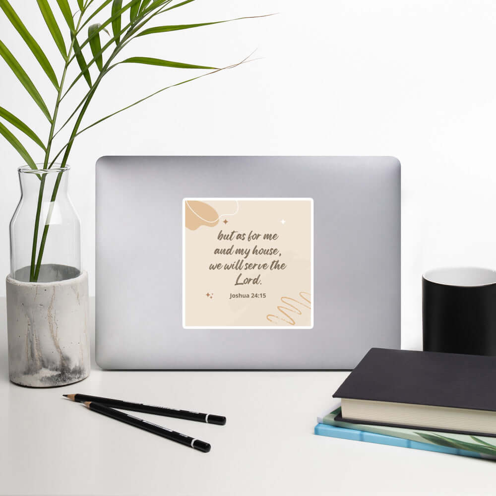 Joshua 24:15 Bible Verse, will serve Kiss-Cut Sticker Stationery