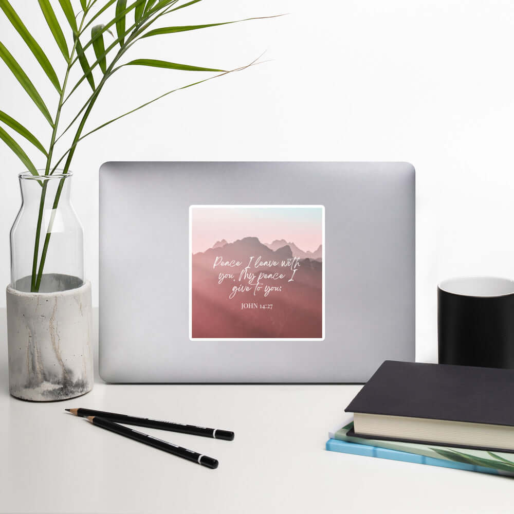 John 14:27 Bible Verse, I give you Kiss-Cut Sticker Stationery