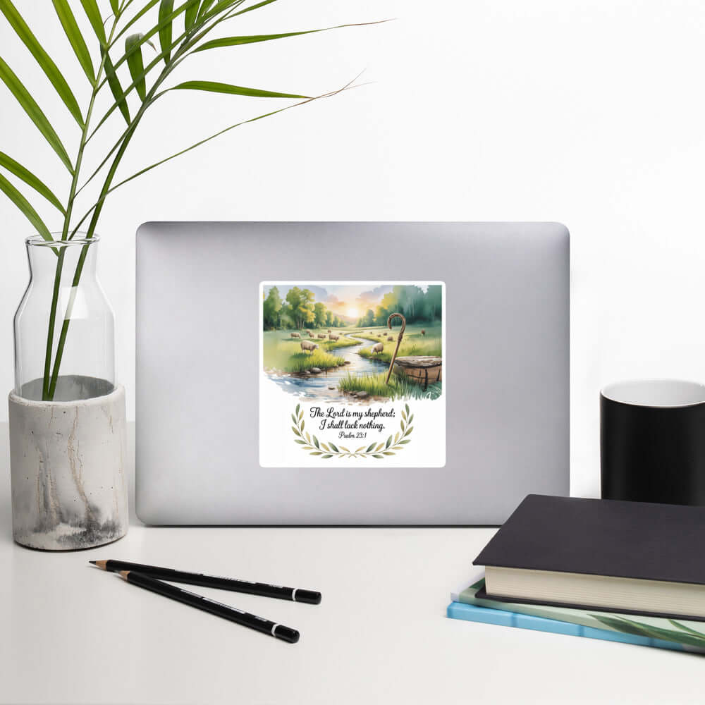 Psalm 23:1 Bible Verse, is my Kiss-Cut Sticker
