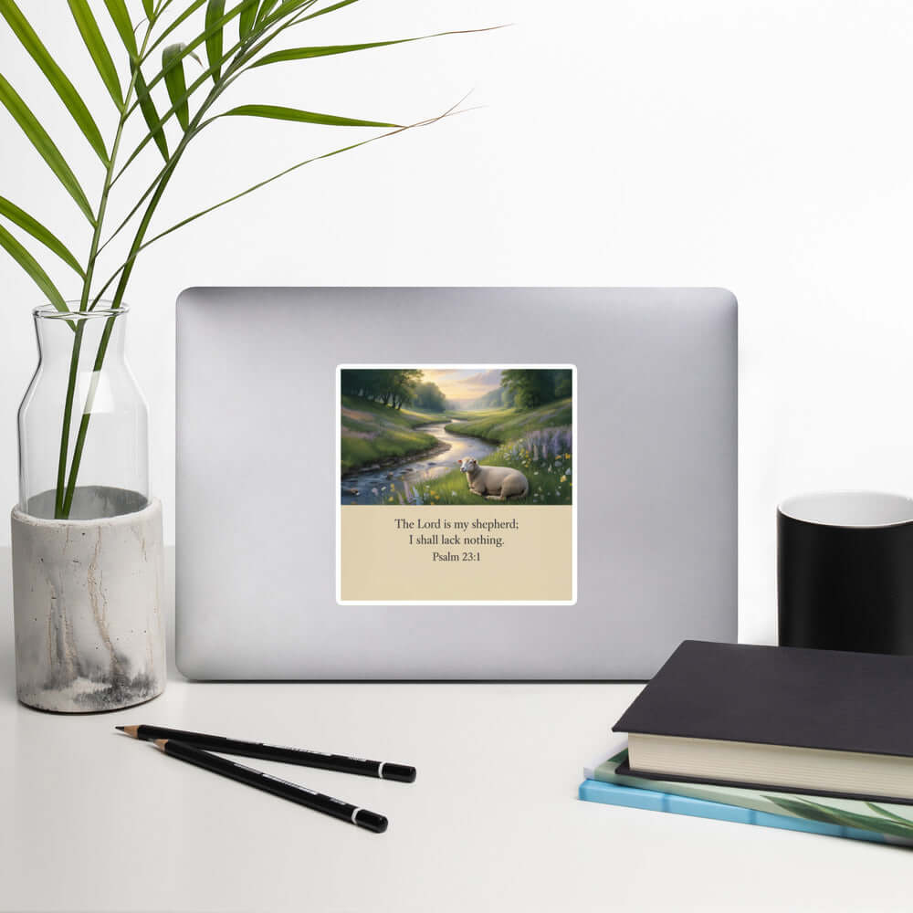 Psalm 23:1 Bible Verse, I shall Kiss-Cut Sticker
